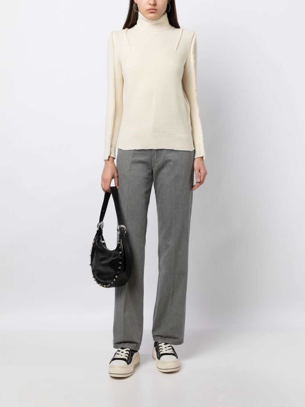 roll-neck ribbed-knit jumper - 2