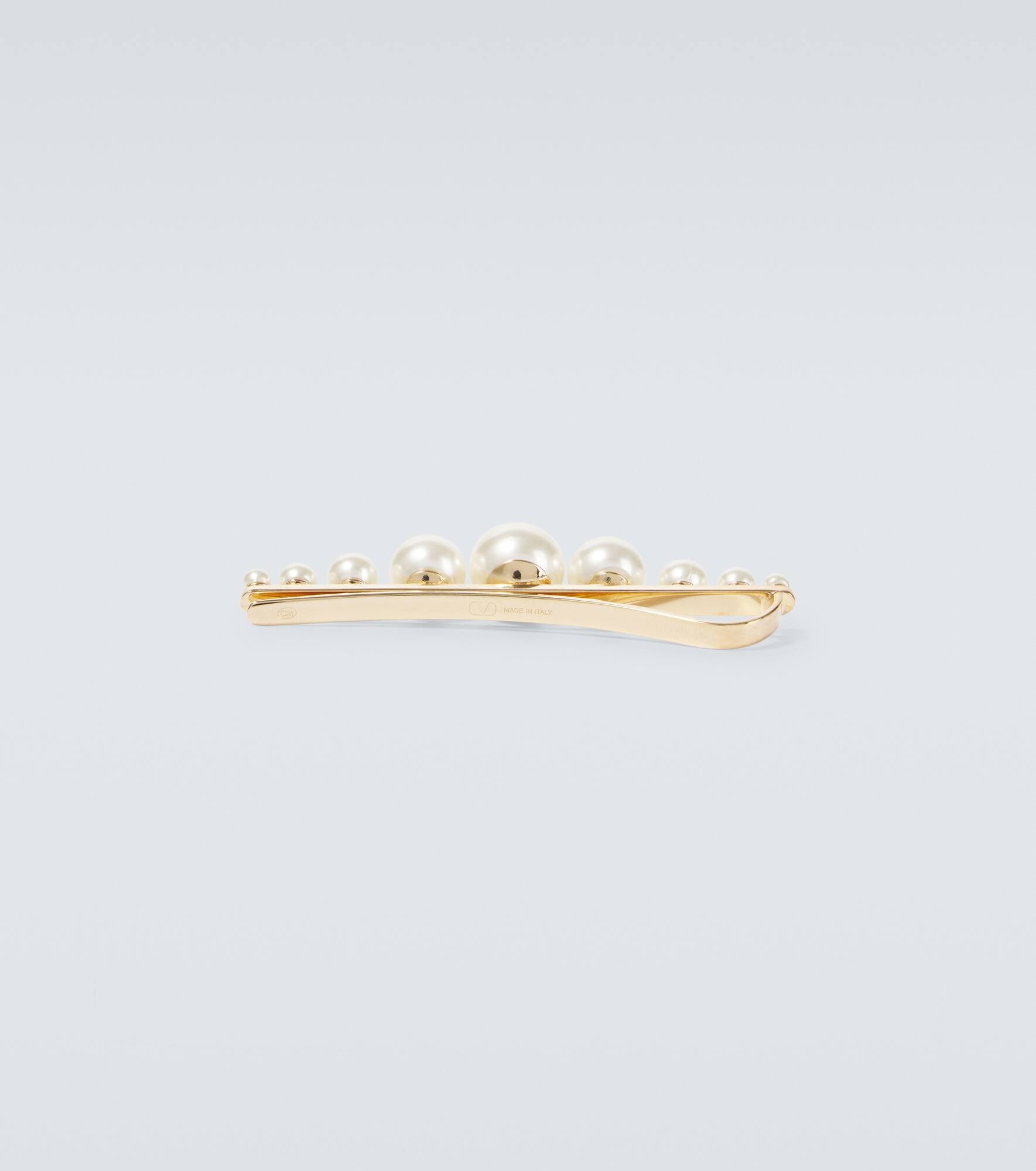 Faux pearl-embellished tie pin - 3