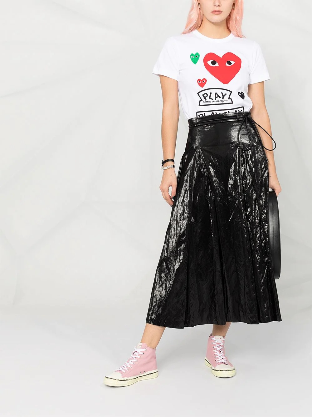 short-sleeved heart print T-shirt - 2