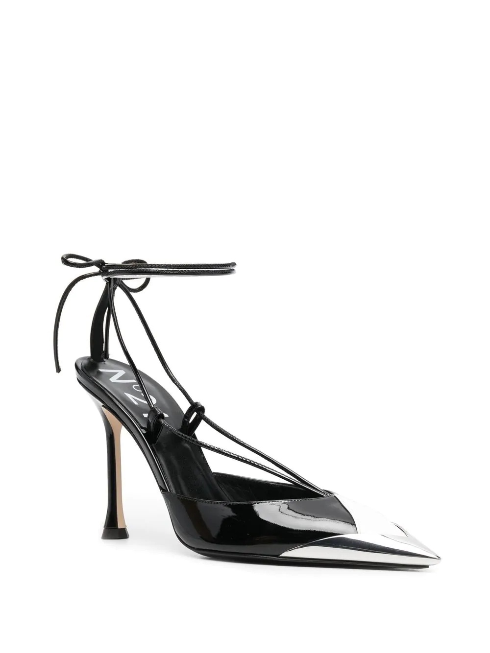 colour-block patent leather pumps - 3