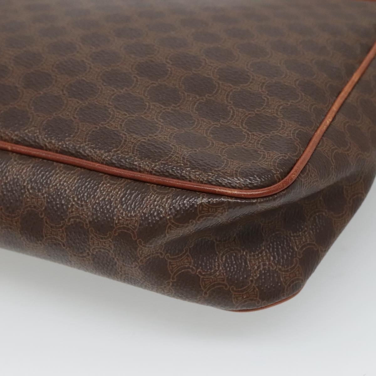 CELINE Macadam Canvas Shoulder Bag Pvc Brown Gold - 15