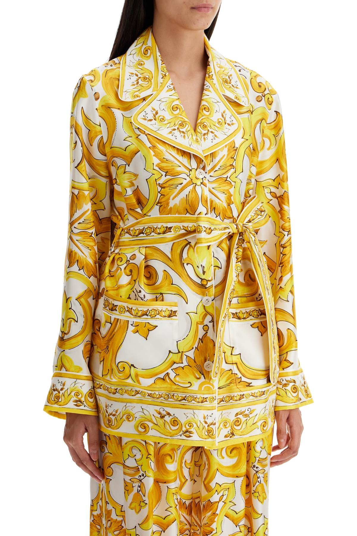 Dolce & Gabbana Silk Blouse With Maiolica Print And Women - 2