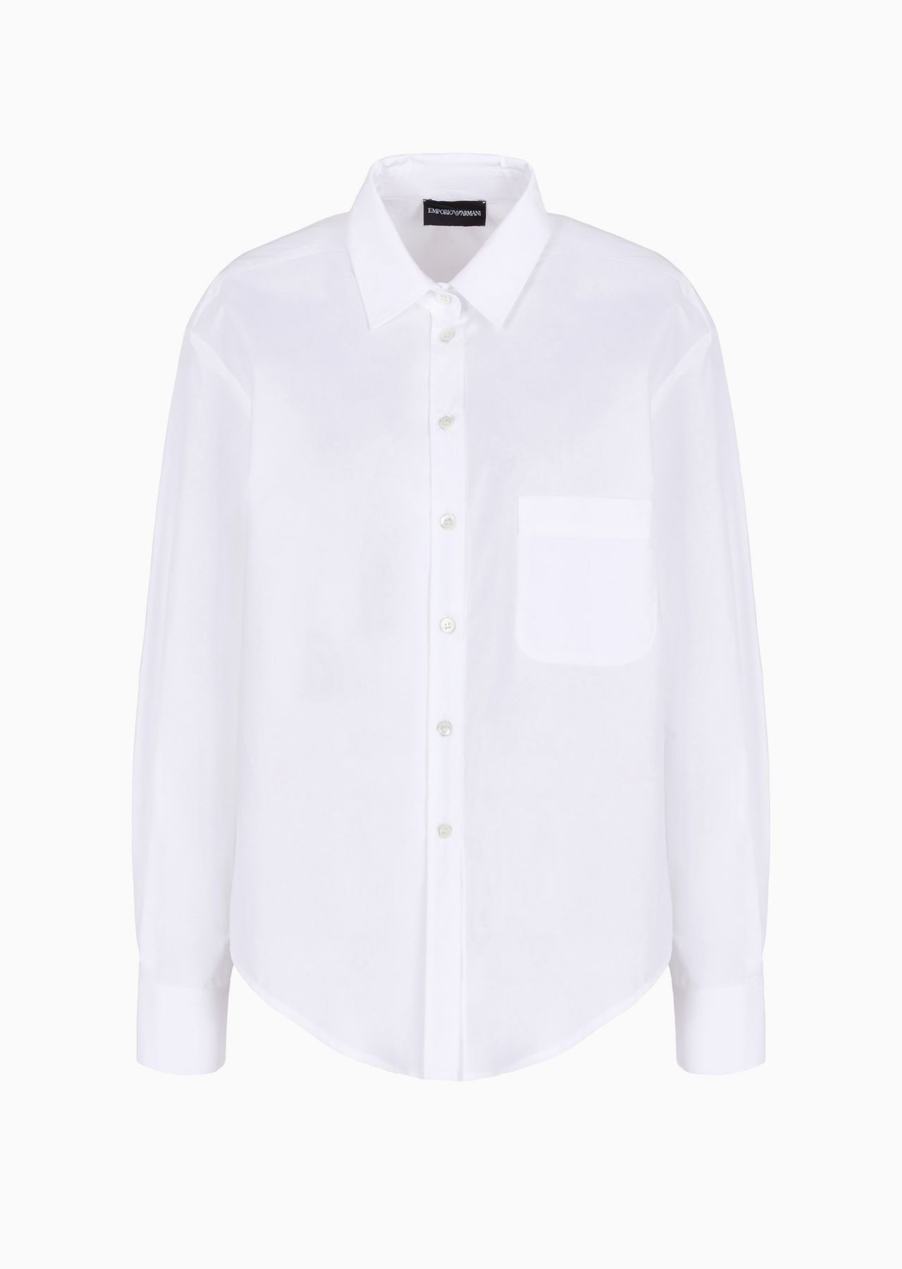 Oversized poplin shirt with insert and patch pocket - 1