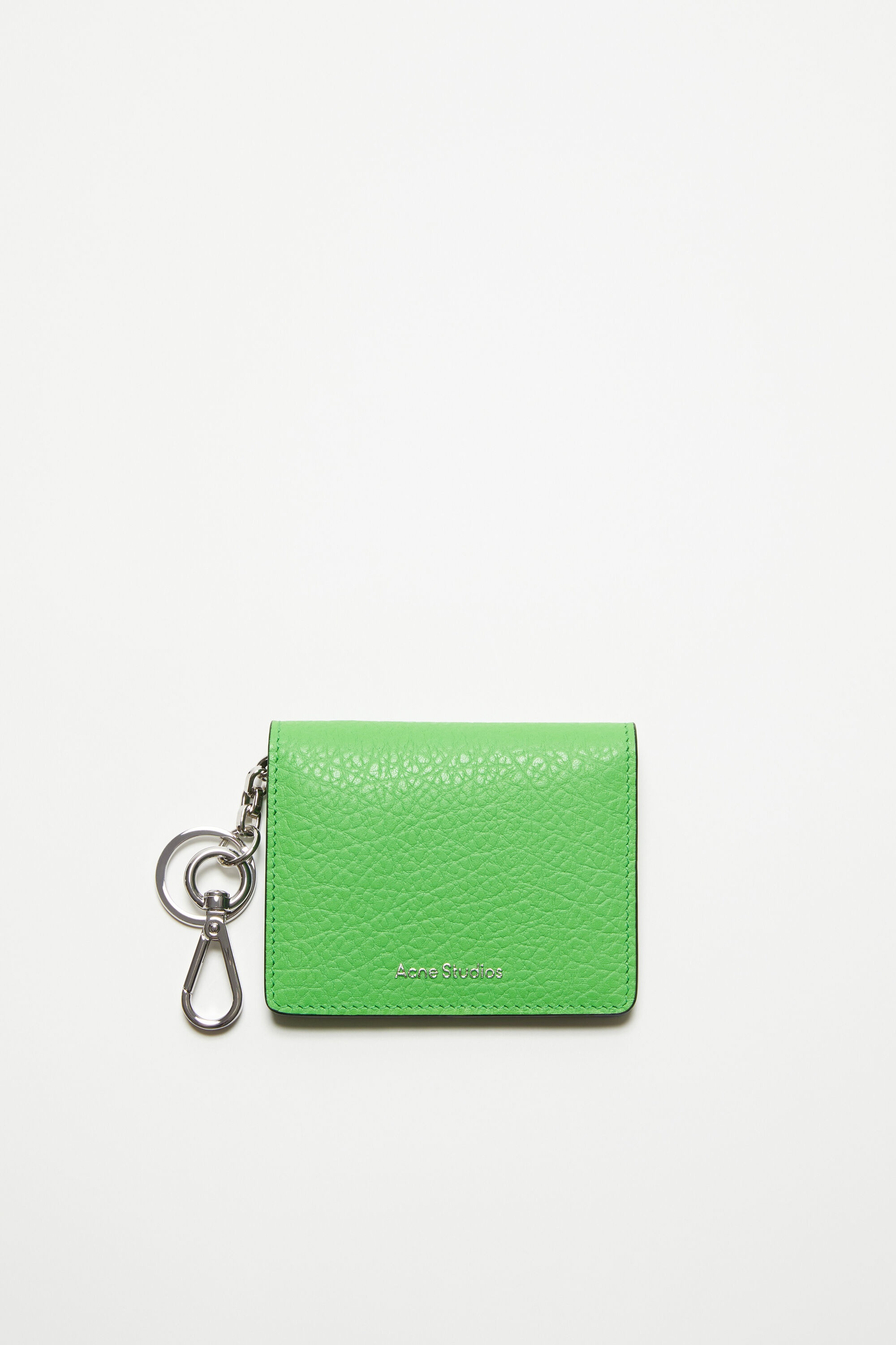 Folded leather wallet - Green - 1