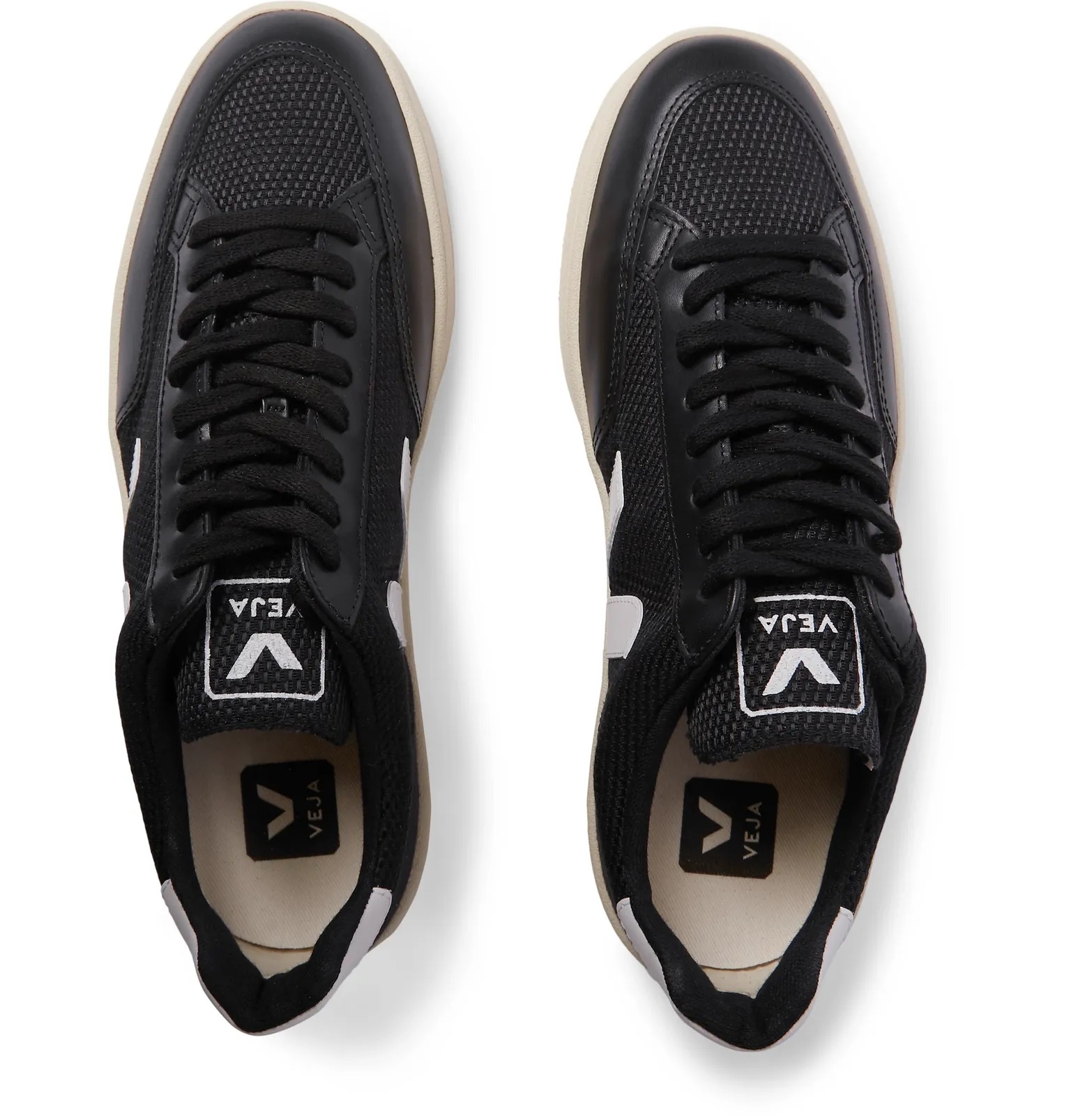 V-12 Leather-Trimmed B-Mesh Sneakers - 8
