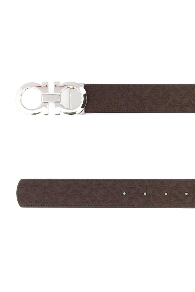 FERRAGAMO Brown Leather Reversible Belt Tabacconero Cinture outlook