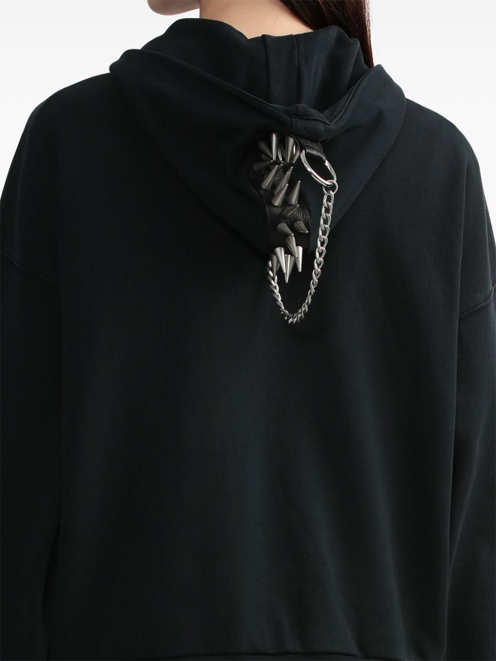 spiked zip-up hoodie - 5