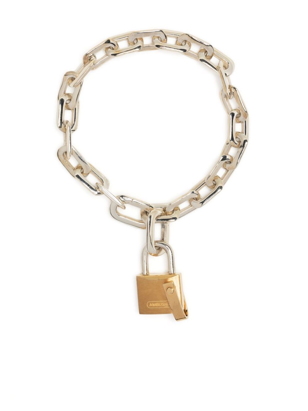 padlock-charm silver bracelet - 1