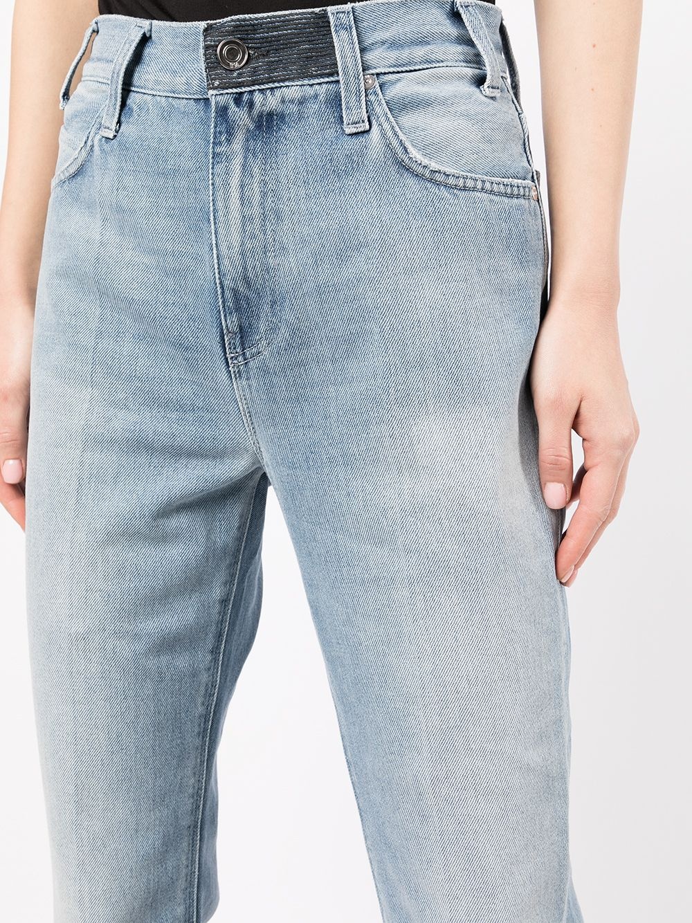 faded straight-leg jeans - 5