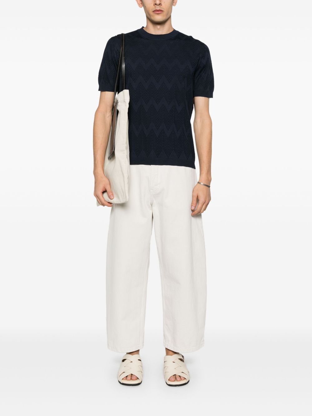 Zigzag-knit T-shirt - 2