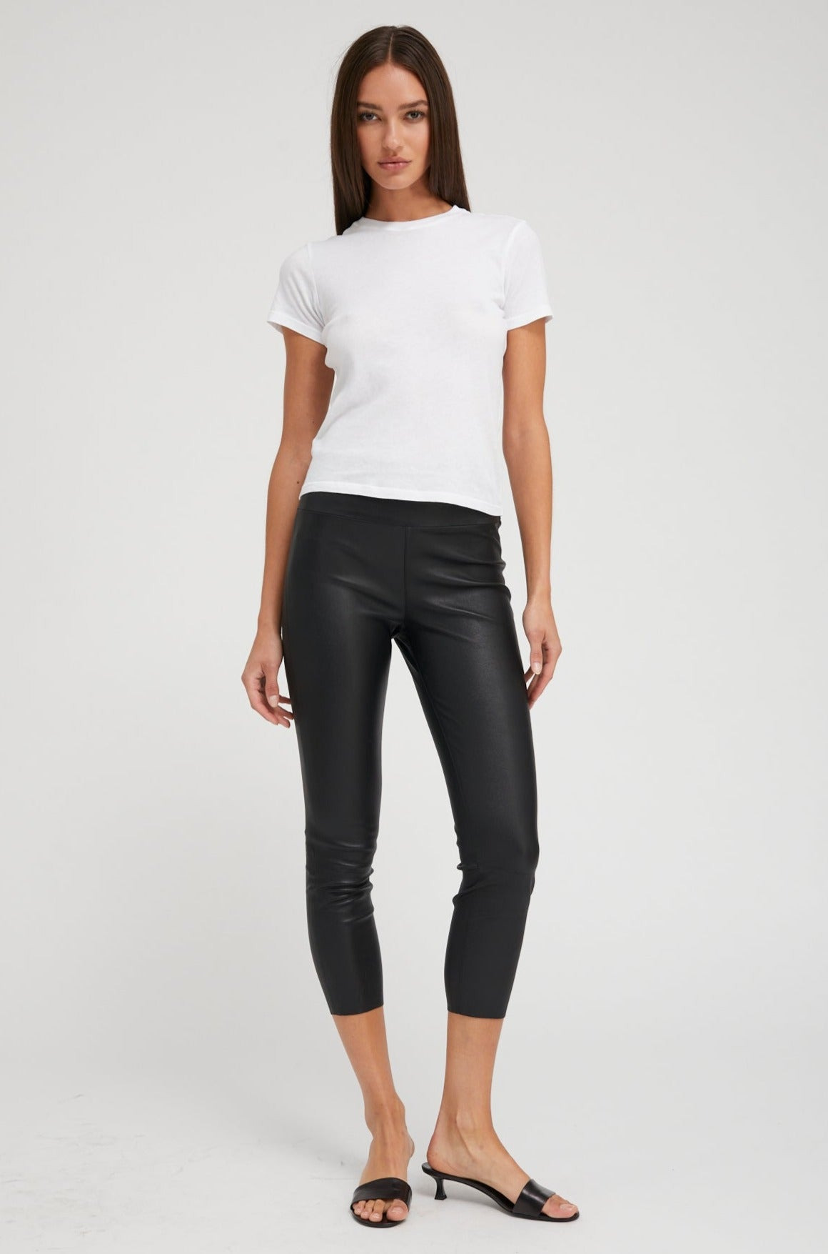BLACK LEATHER CROP - 3