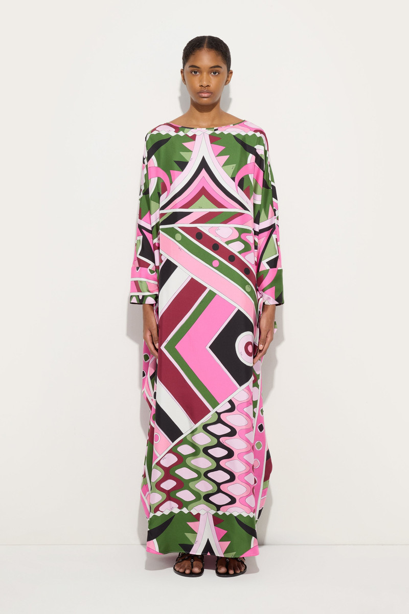 VIVARA PRINT LONG SILK KAFTAN 4