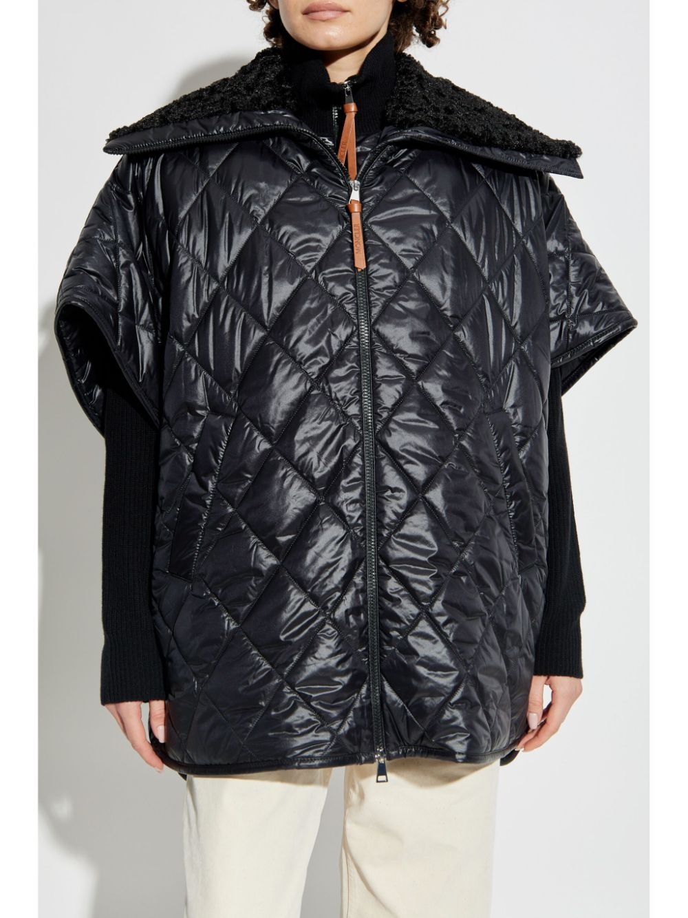 padded cape coat - 3