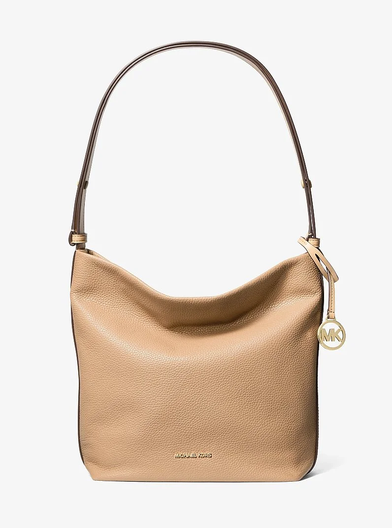 Roey Medium Pebbled Leather Bucket Messenger Bag - 1
