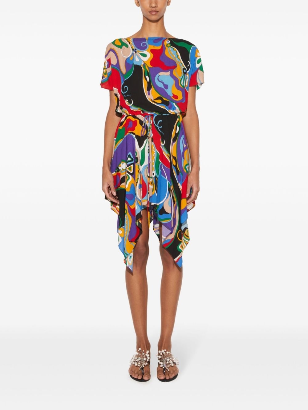 abstract-pattern print midi dress - 2
