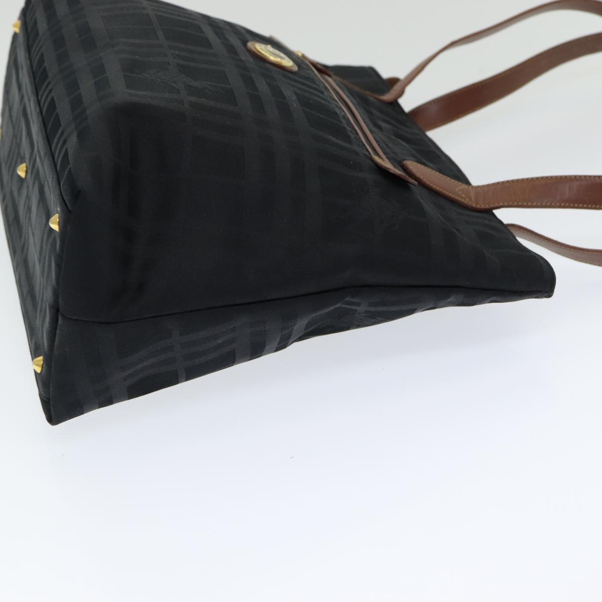 Burberry Nova Check Tote Bag Canvas Leather Black - 3