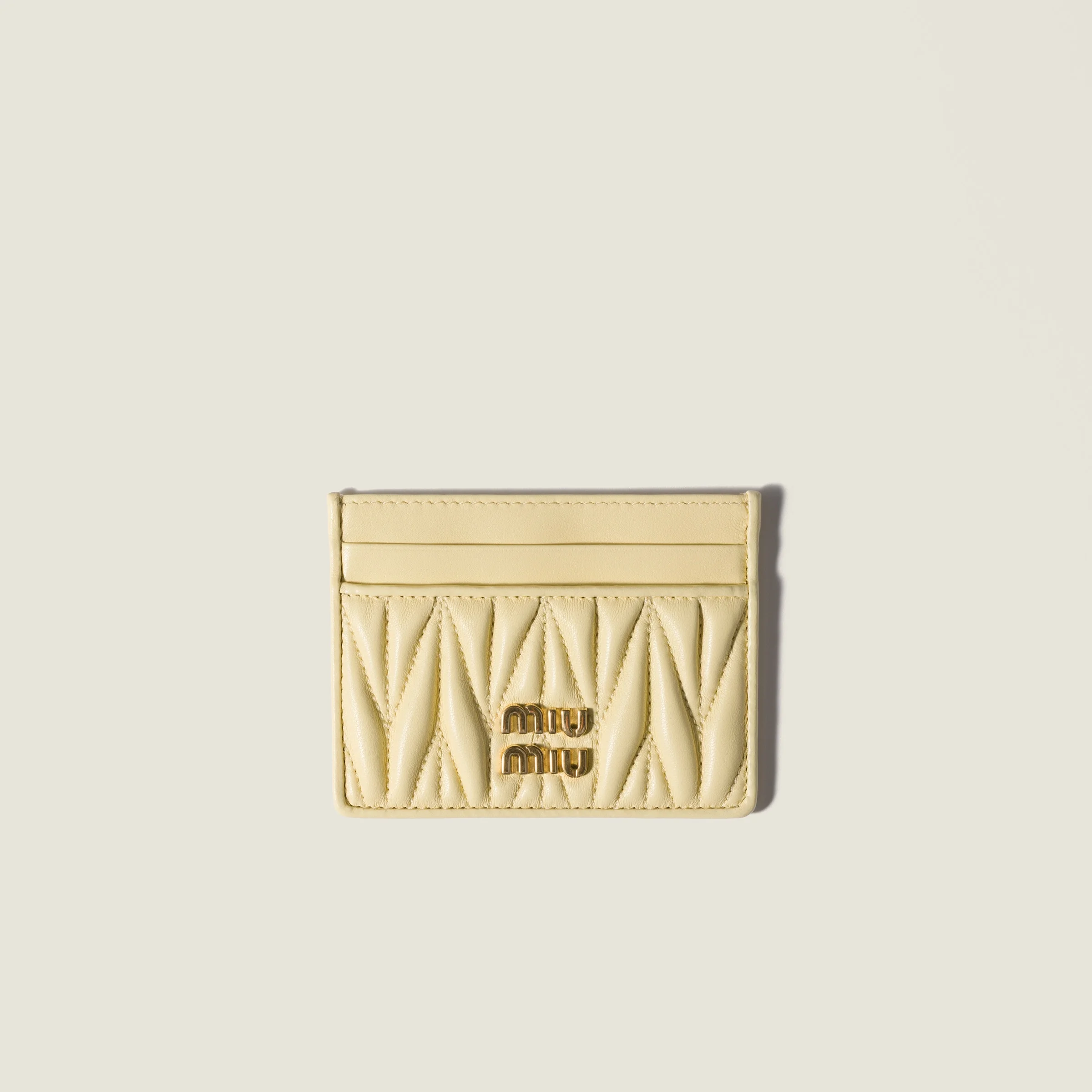 Matelassé nappa leather card holder - 1