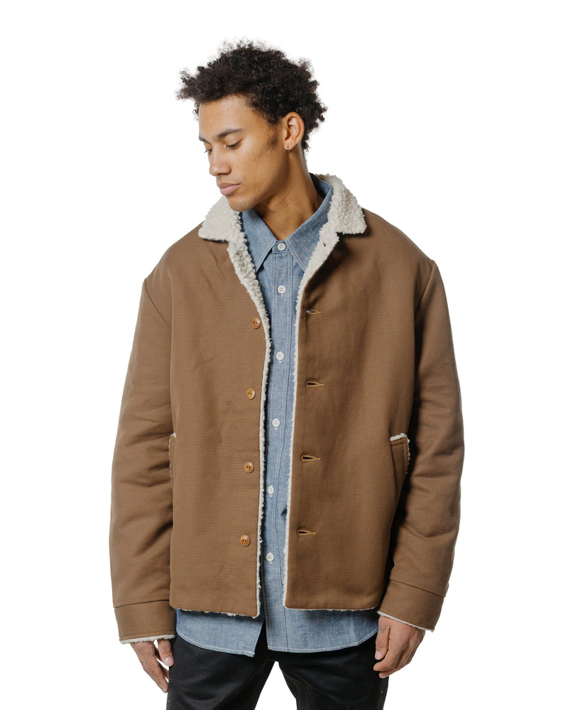 The Real McCoys MJ25125 Moleskin Ranch Coat Brown outlook