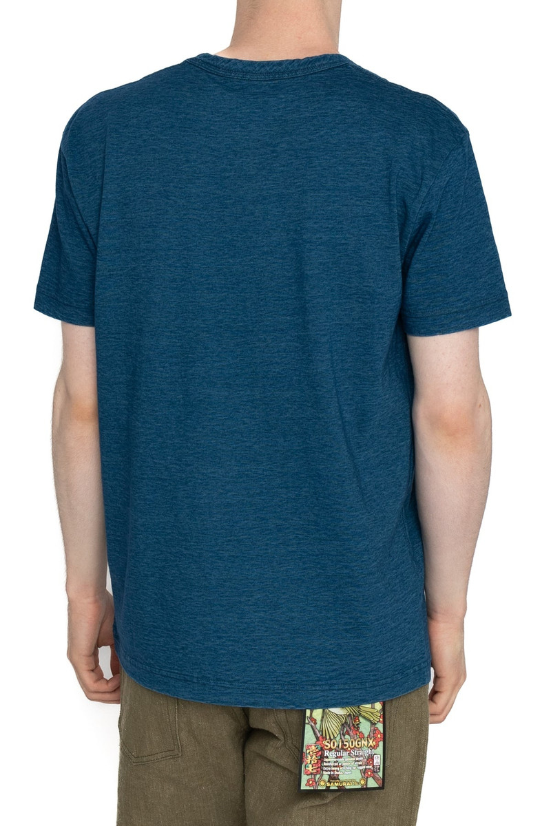 Indigo Jersey Crew Neck T-shirt - Greencast Indigo 5