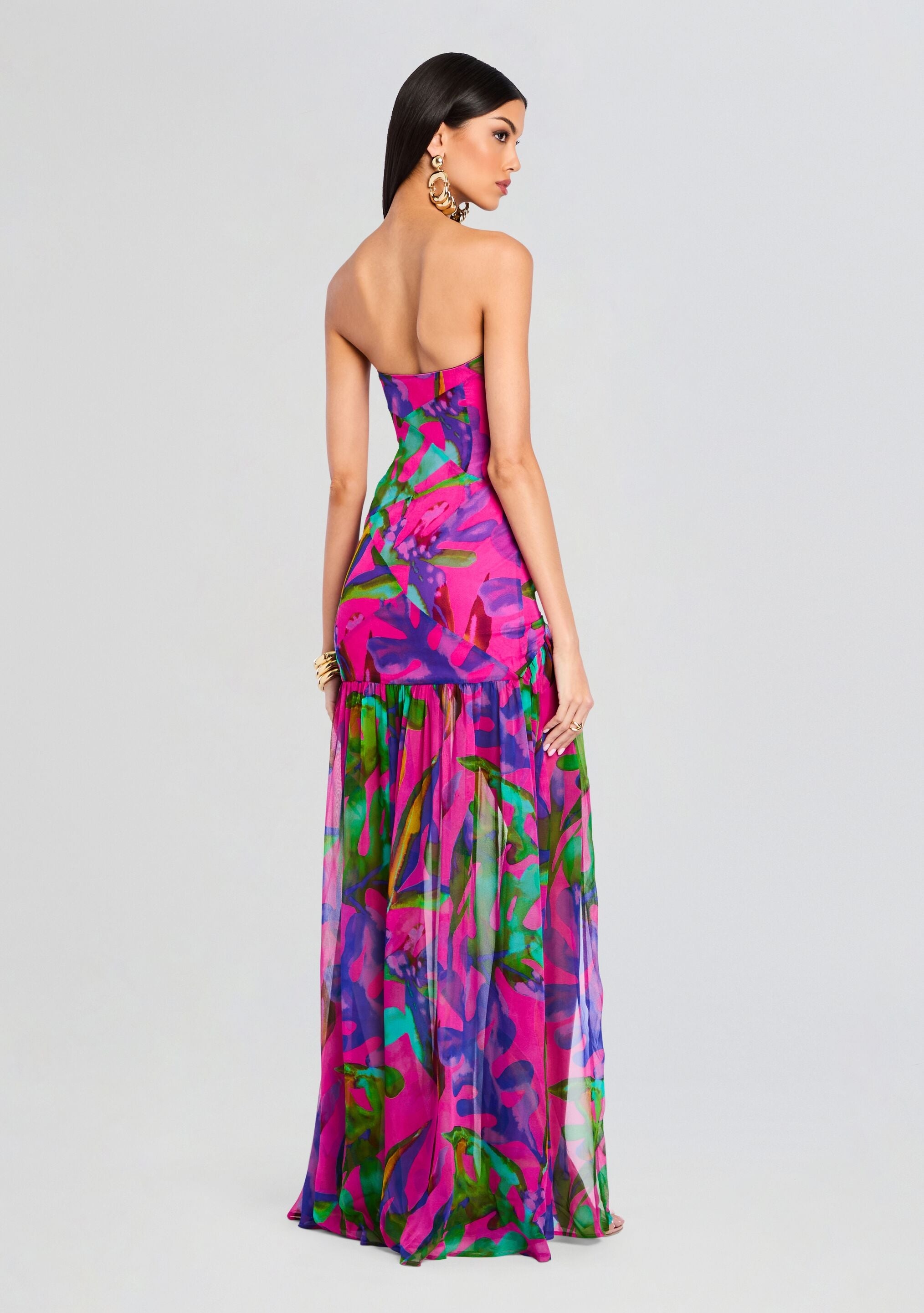 NICOLE SILK CHIFFON DRESS - 4
