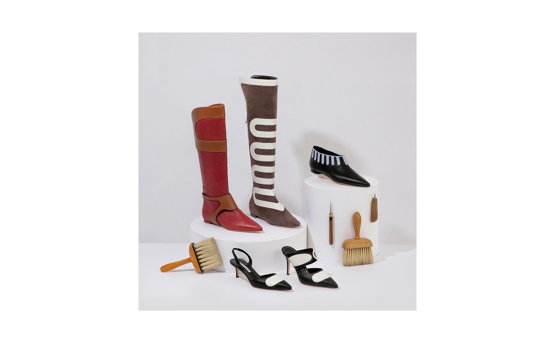 Brown Suede Knee-High Boots - 5