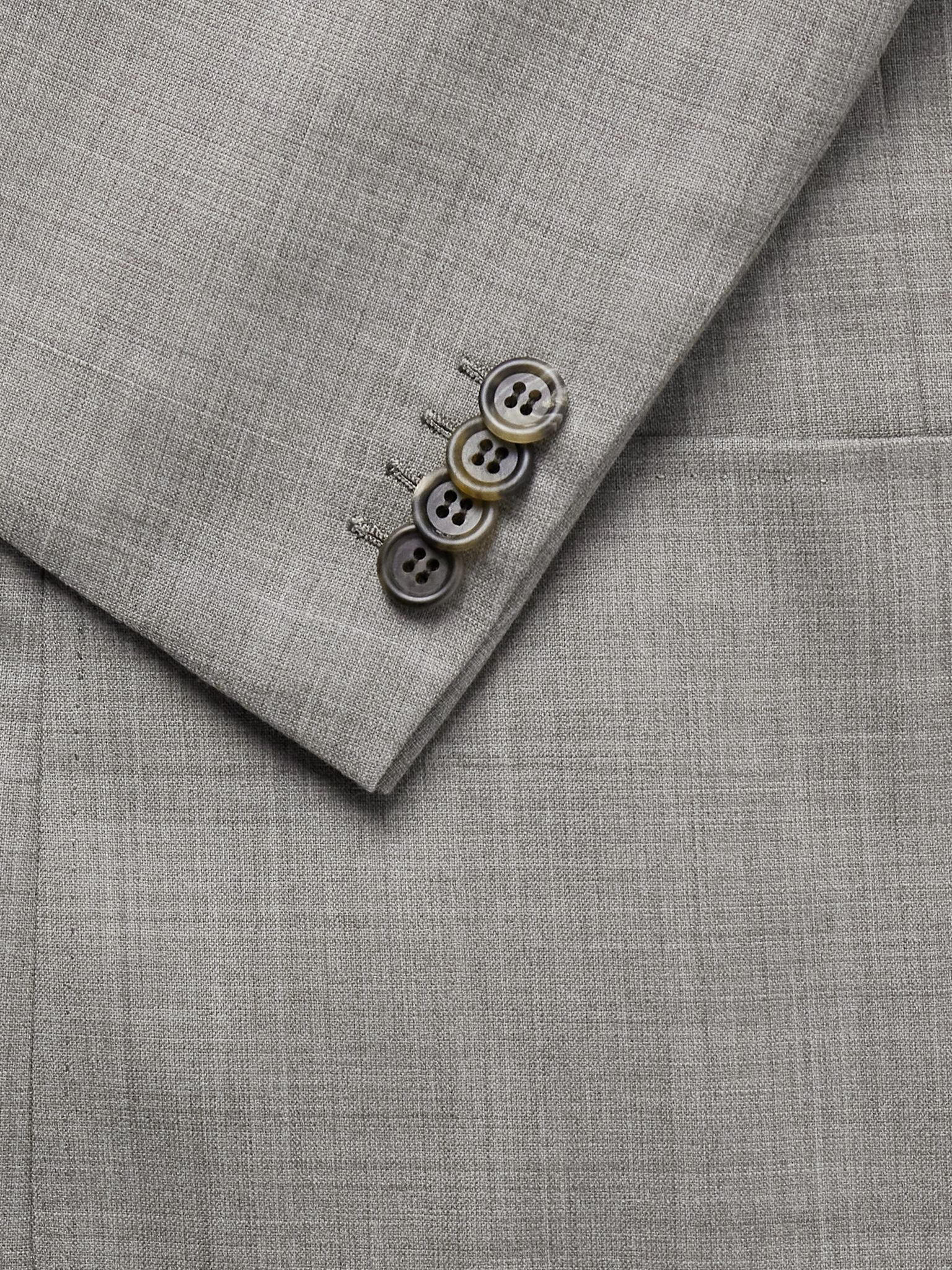 Soffio Wool and Silk-Blend Blazer Gray - 4