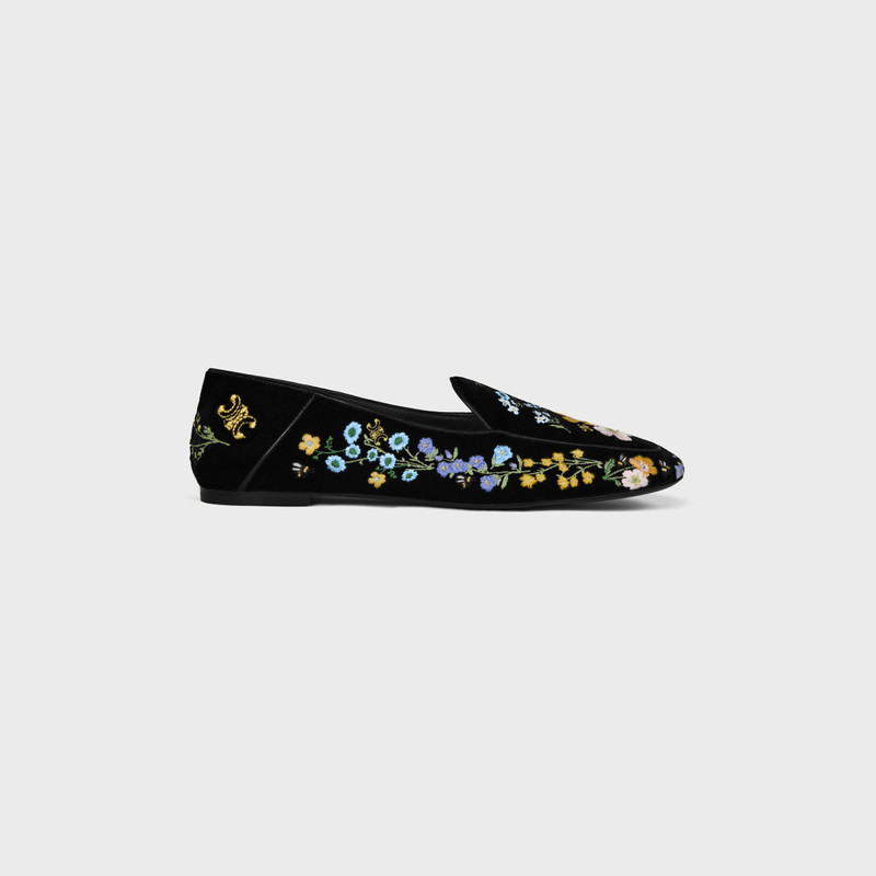 AURA LOAFER IN Flowers Embroidered Velvet 1