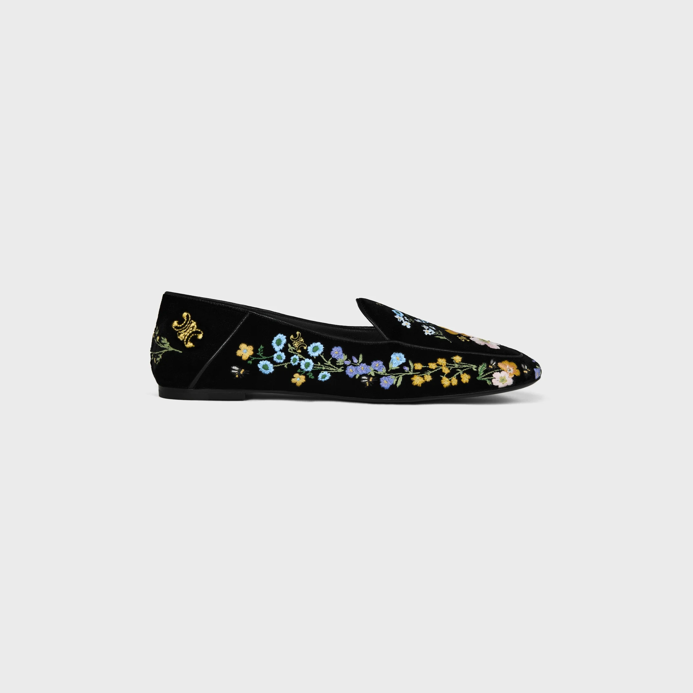 AURA LOAFER IN Flowers Embroidered Velvet - 1