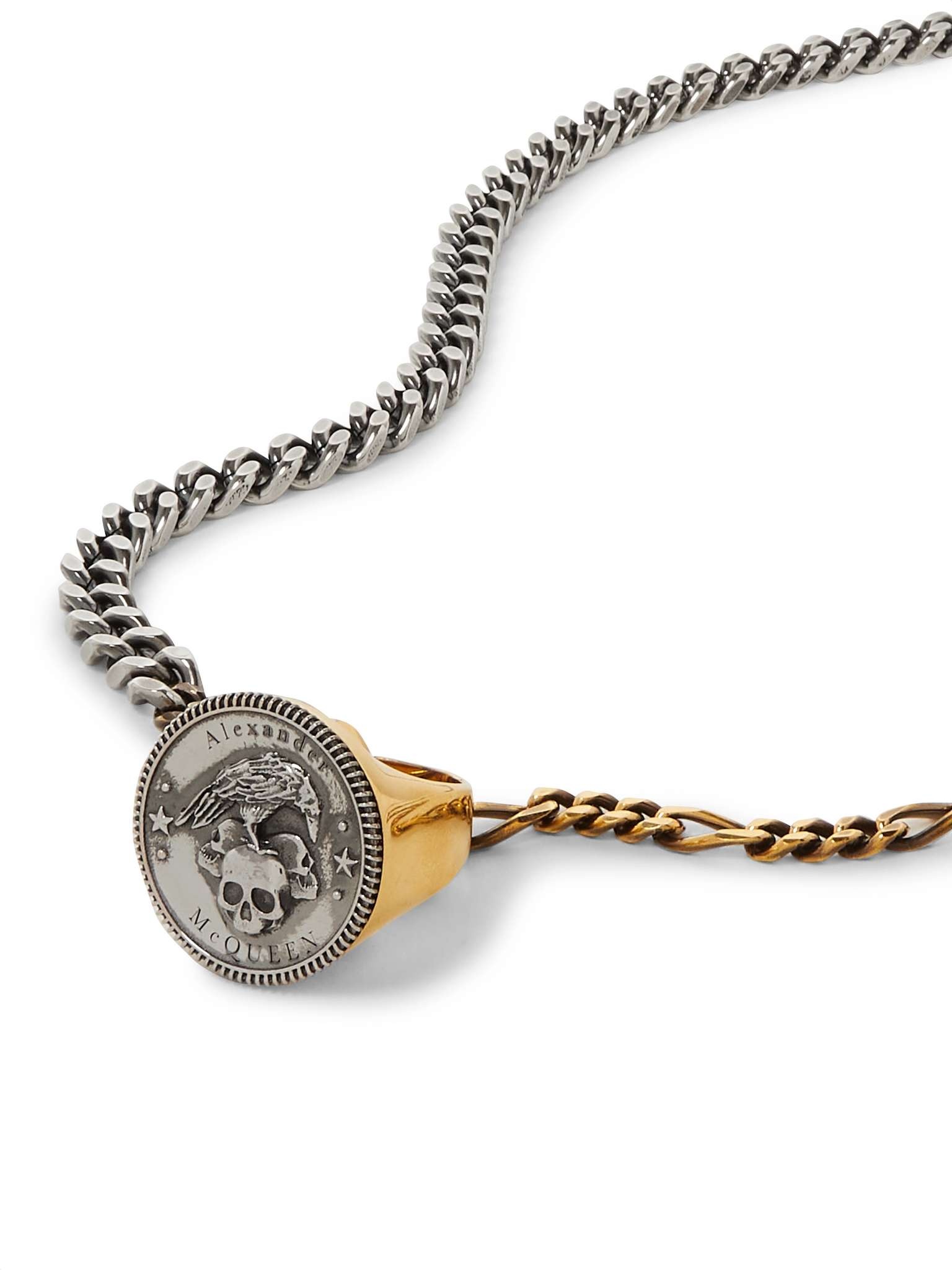 Skull Silver and Gold-Tone Necklace - 4