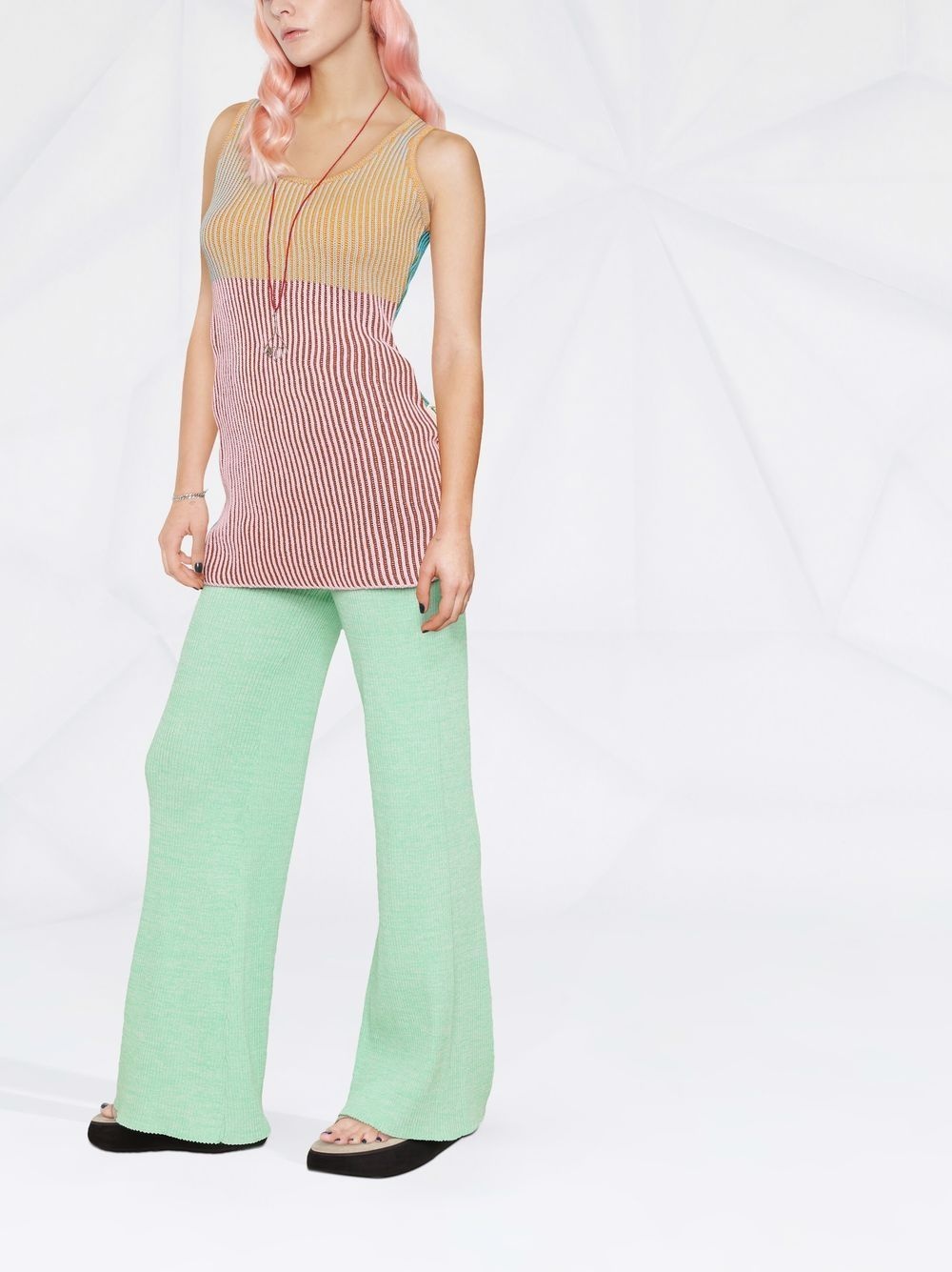 colour-block ribbed knit vest - 3