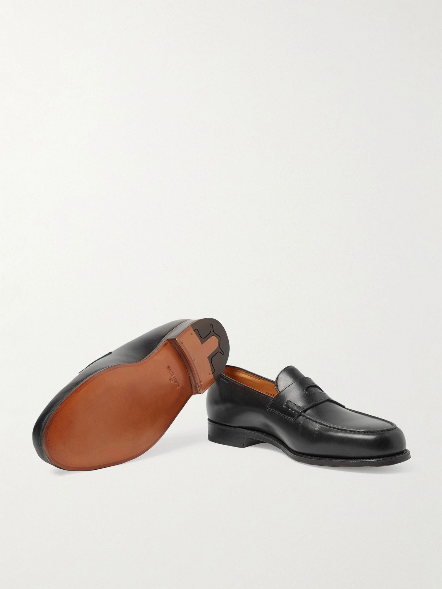 Lopez Leather Penny Loafers Black - 6