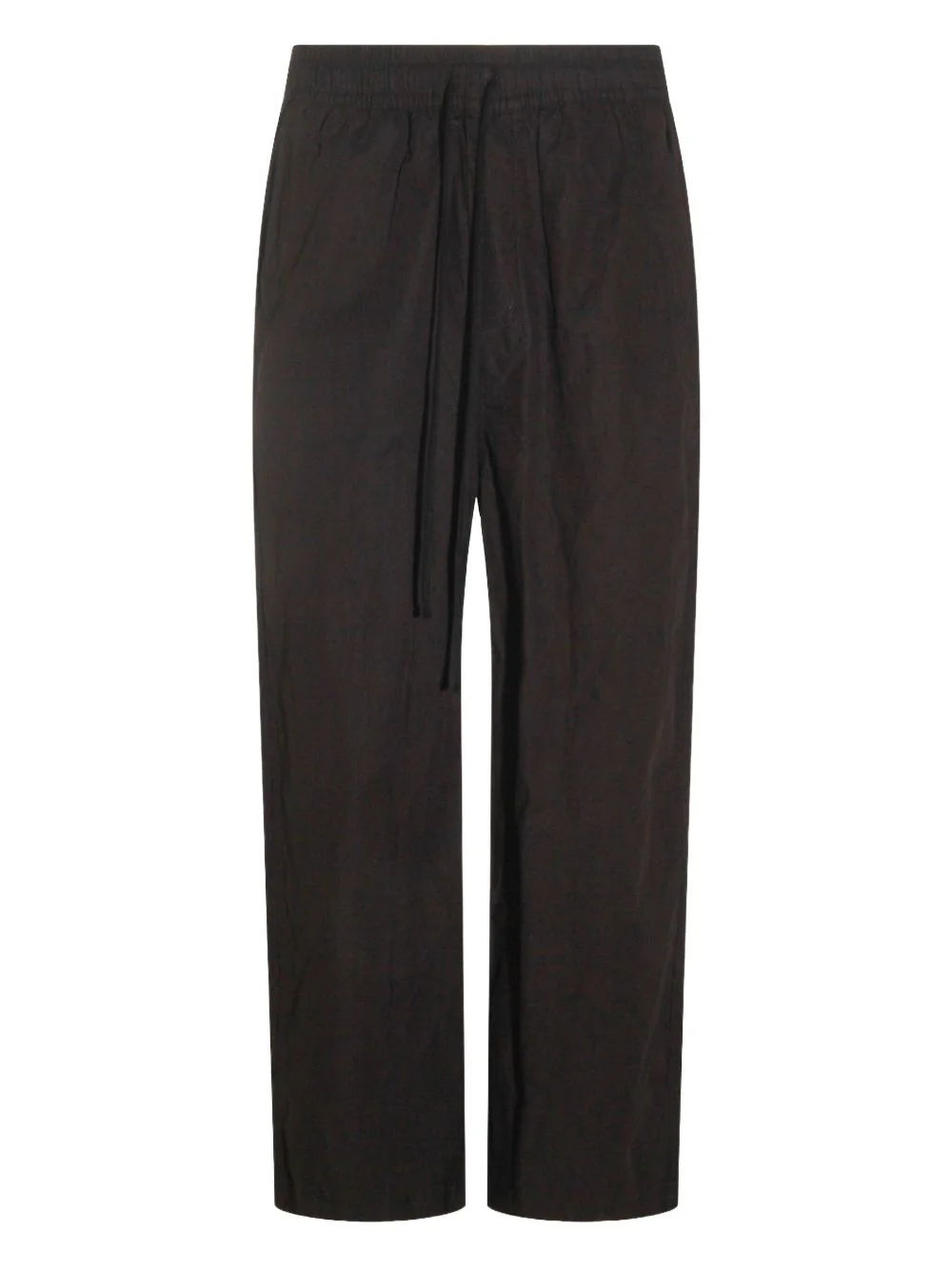 elasticated-waist straight-leg trousers - 1