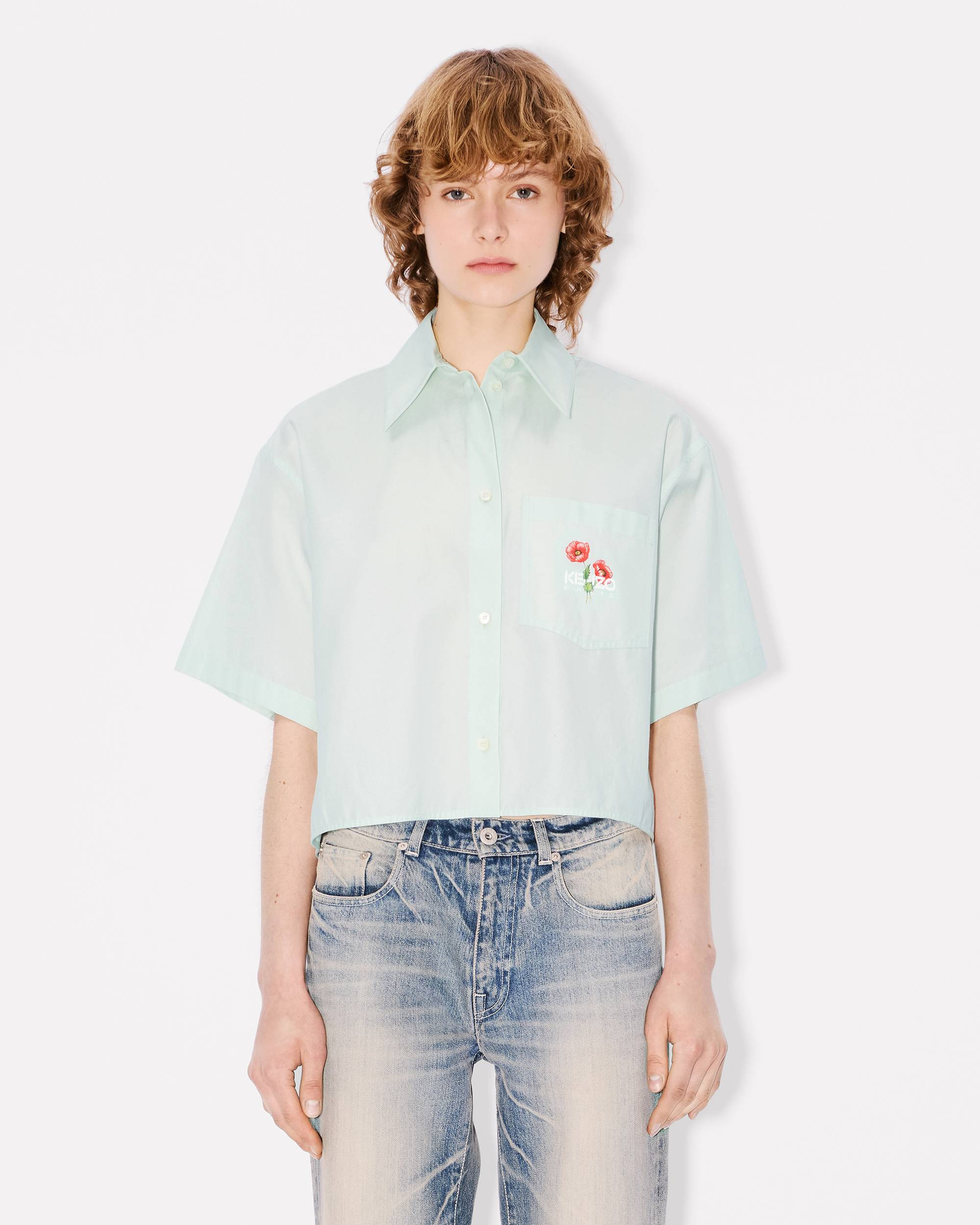'KENZO Archive Bouquet' cropped shirt in cotton poplin - 3