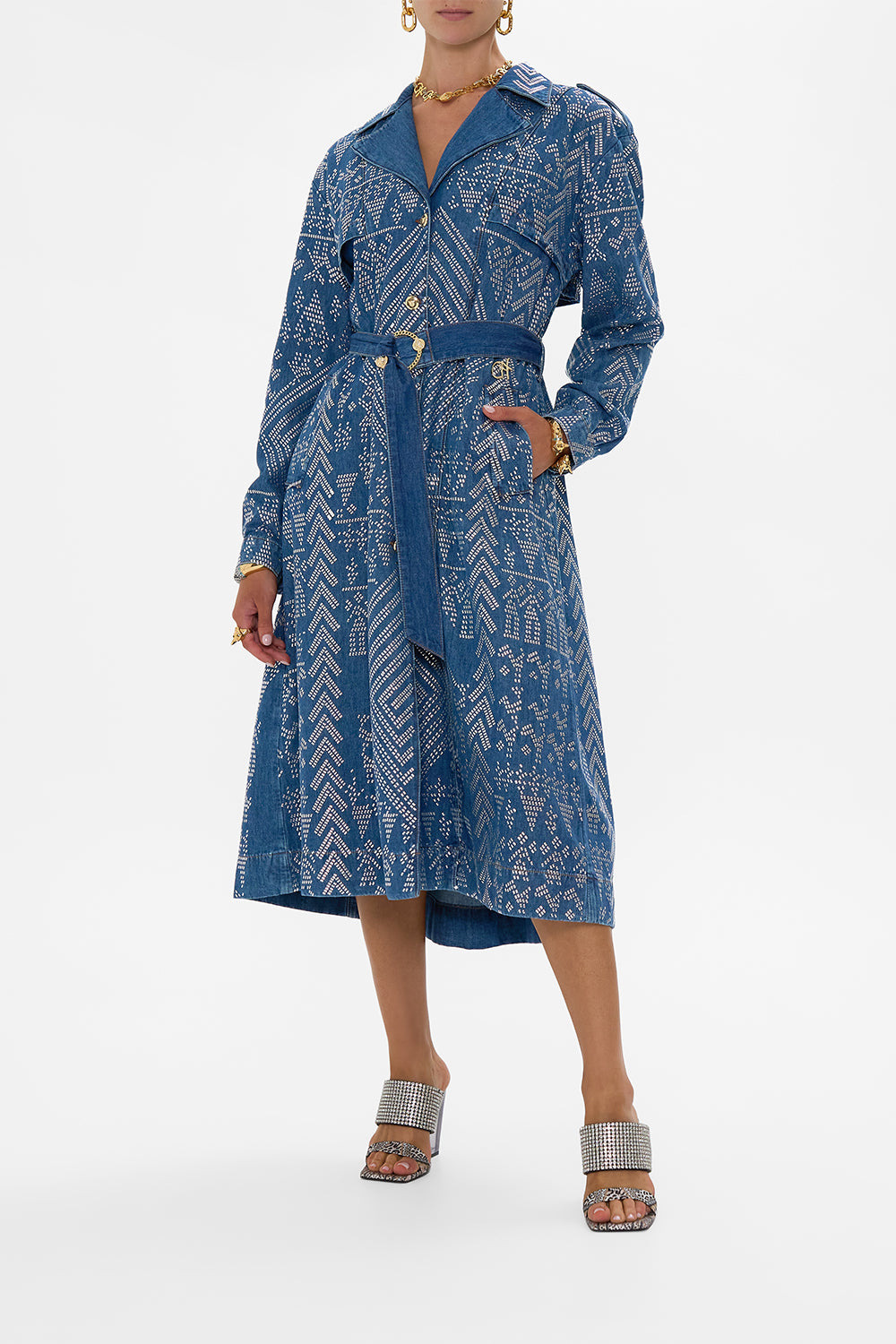 DESERT REIGN LONGLINE BELTED TRENCH COAT - 8
