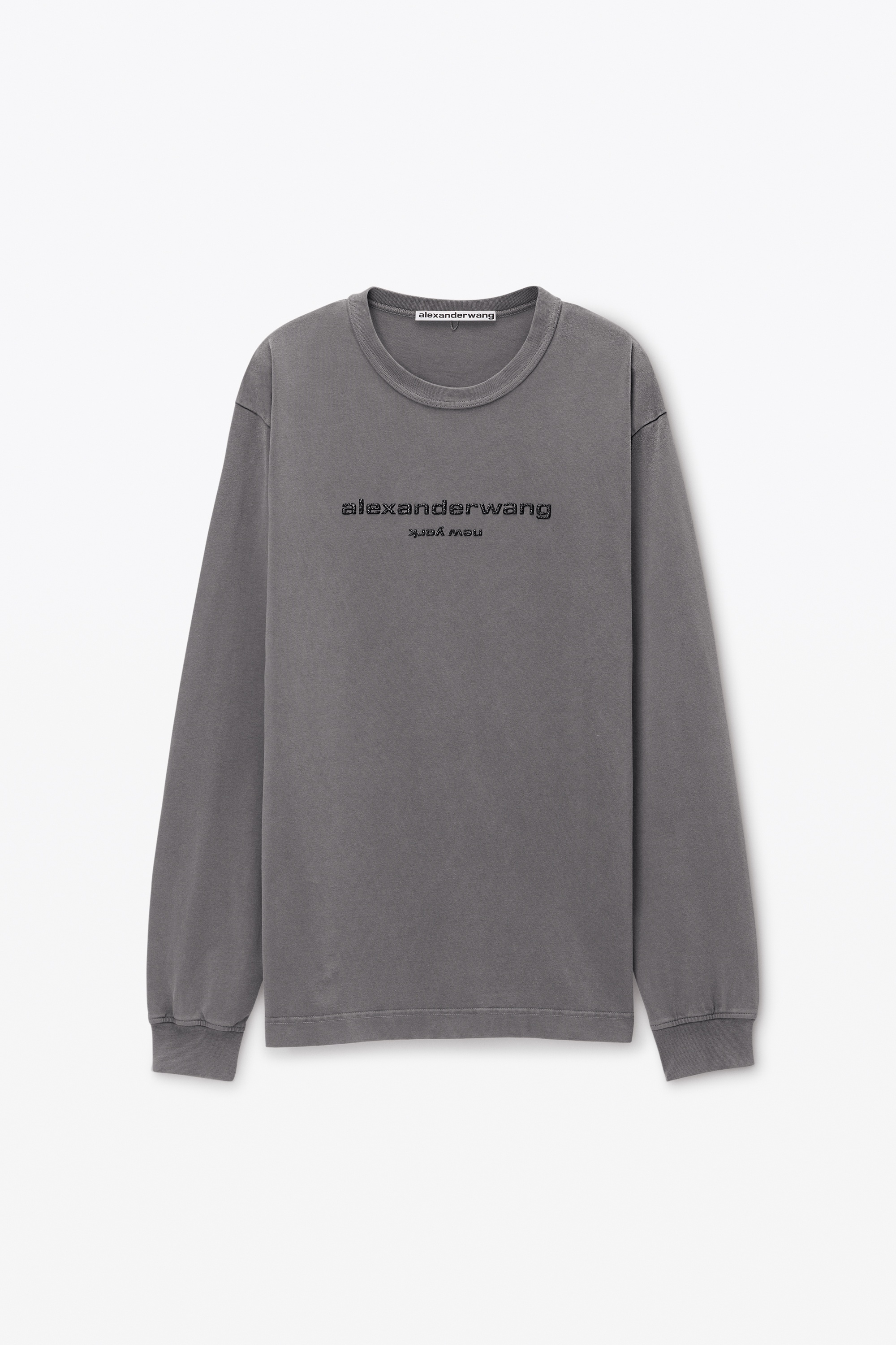 glitter puff logo long-sleeve tee in cotton - 1