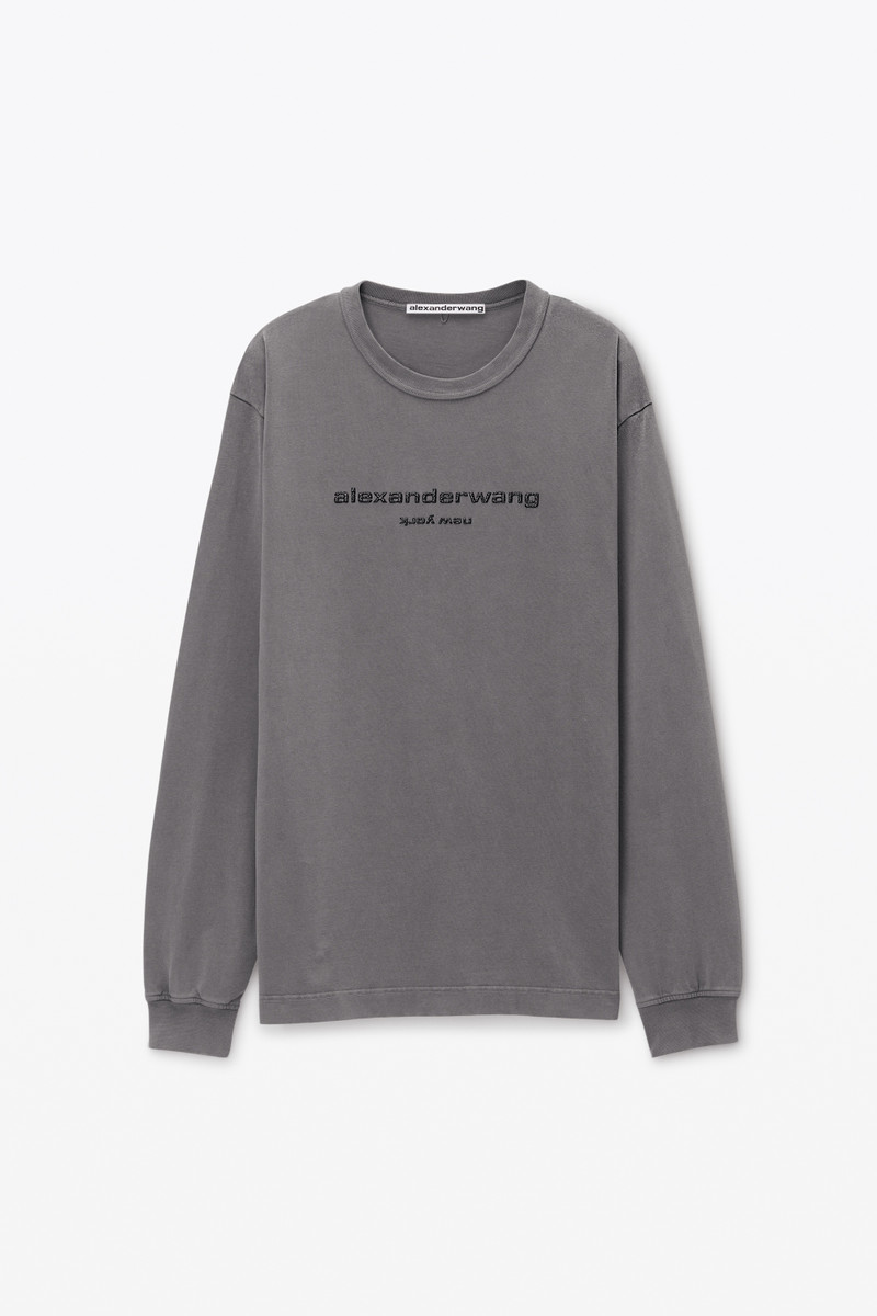 glitter puff logo long-sleeve tee in cotton 1
