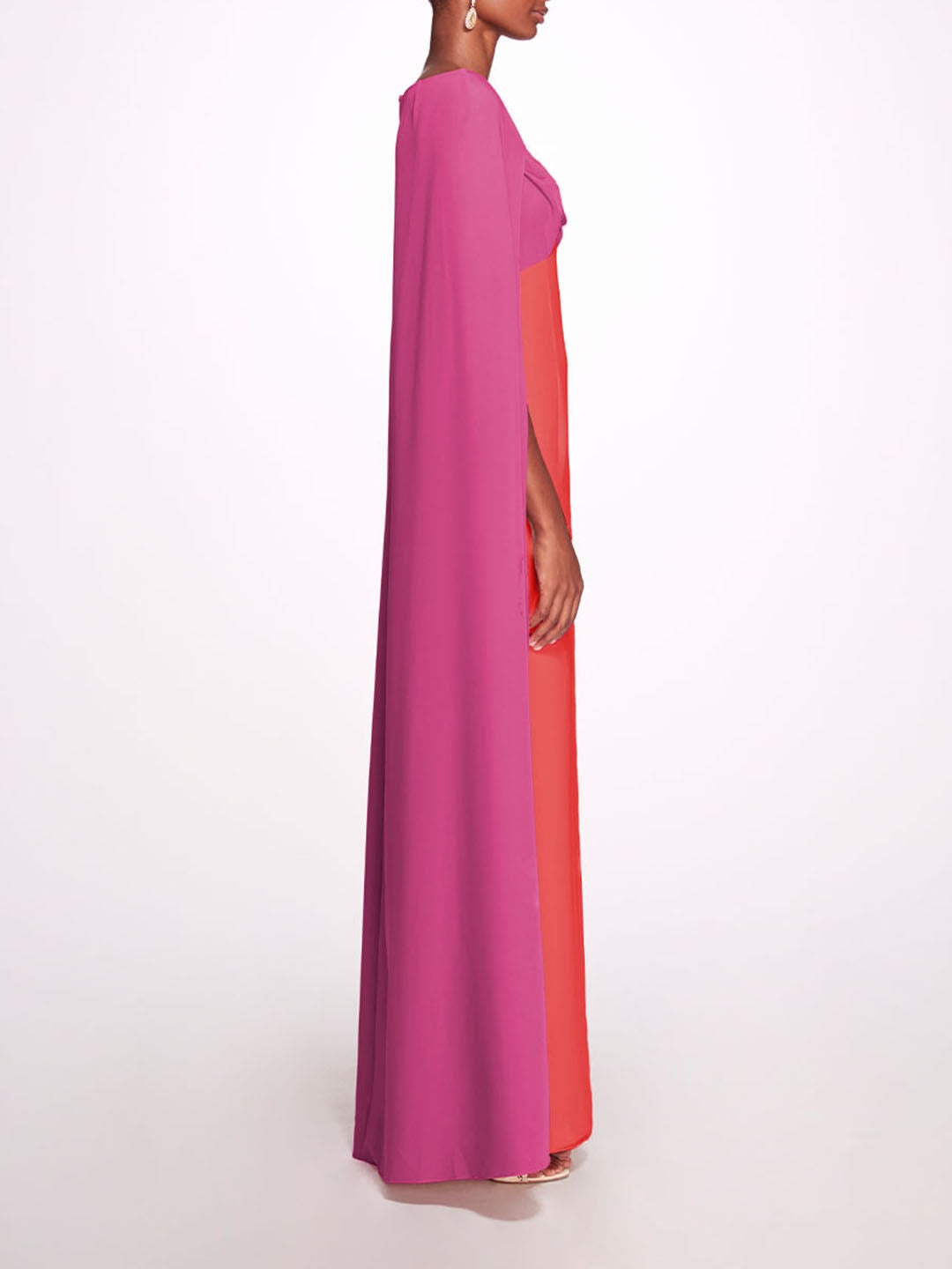 TWO-TONE SWEETHEART CAPE GOWN - 2