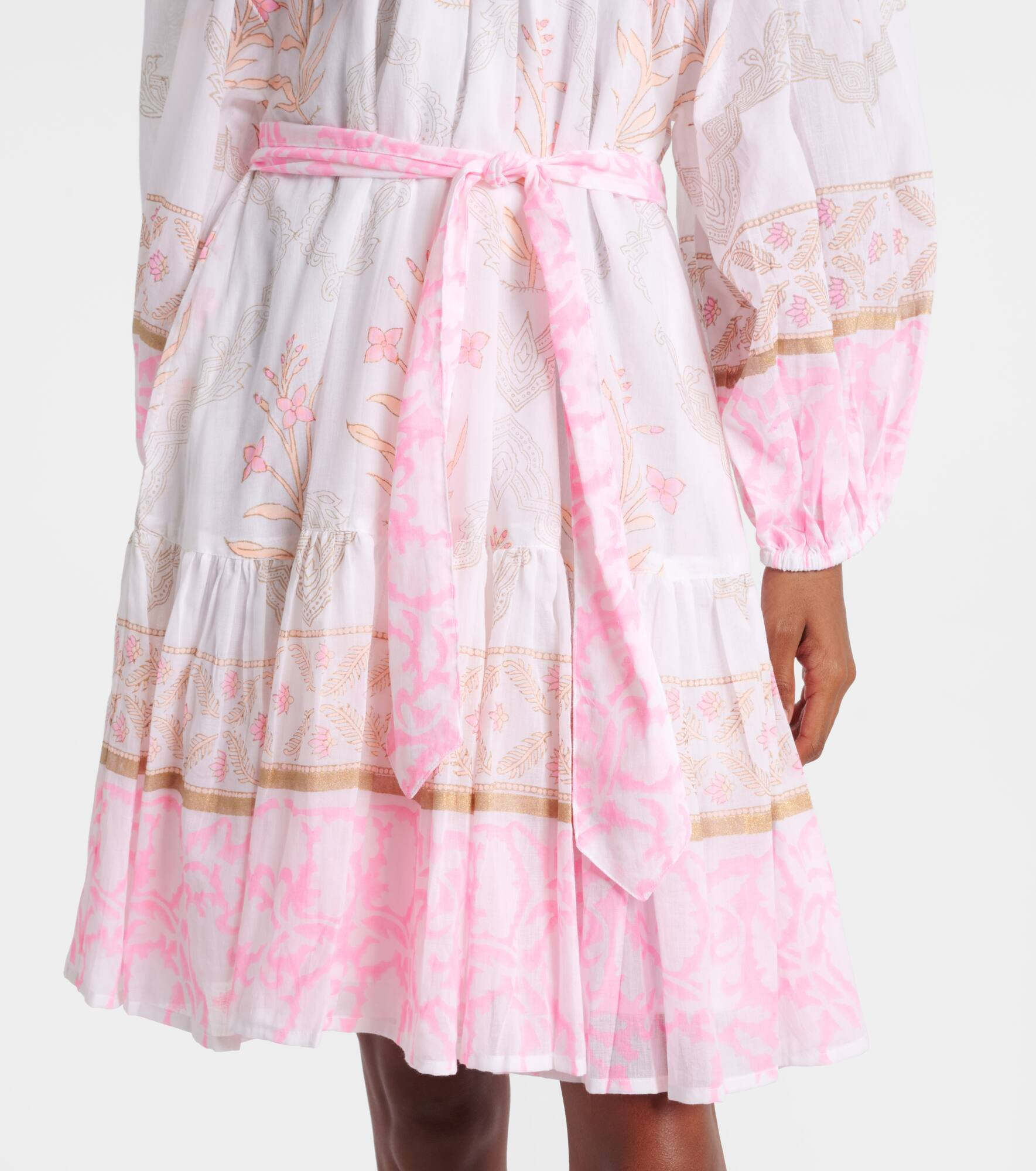 Printed off-shoulder cotton minidress - 5