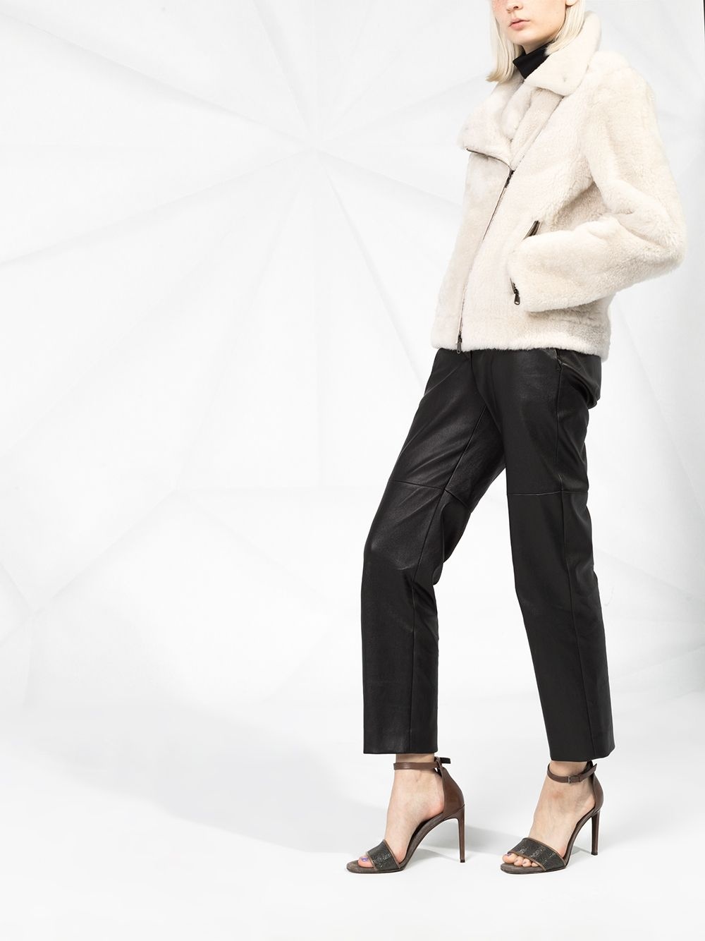 cropped straight leg trousers - 4