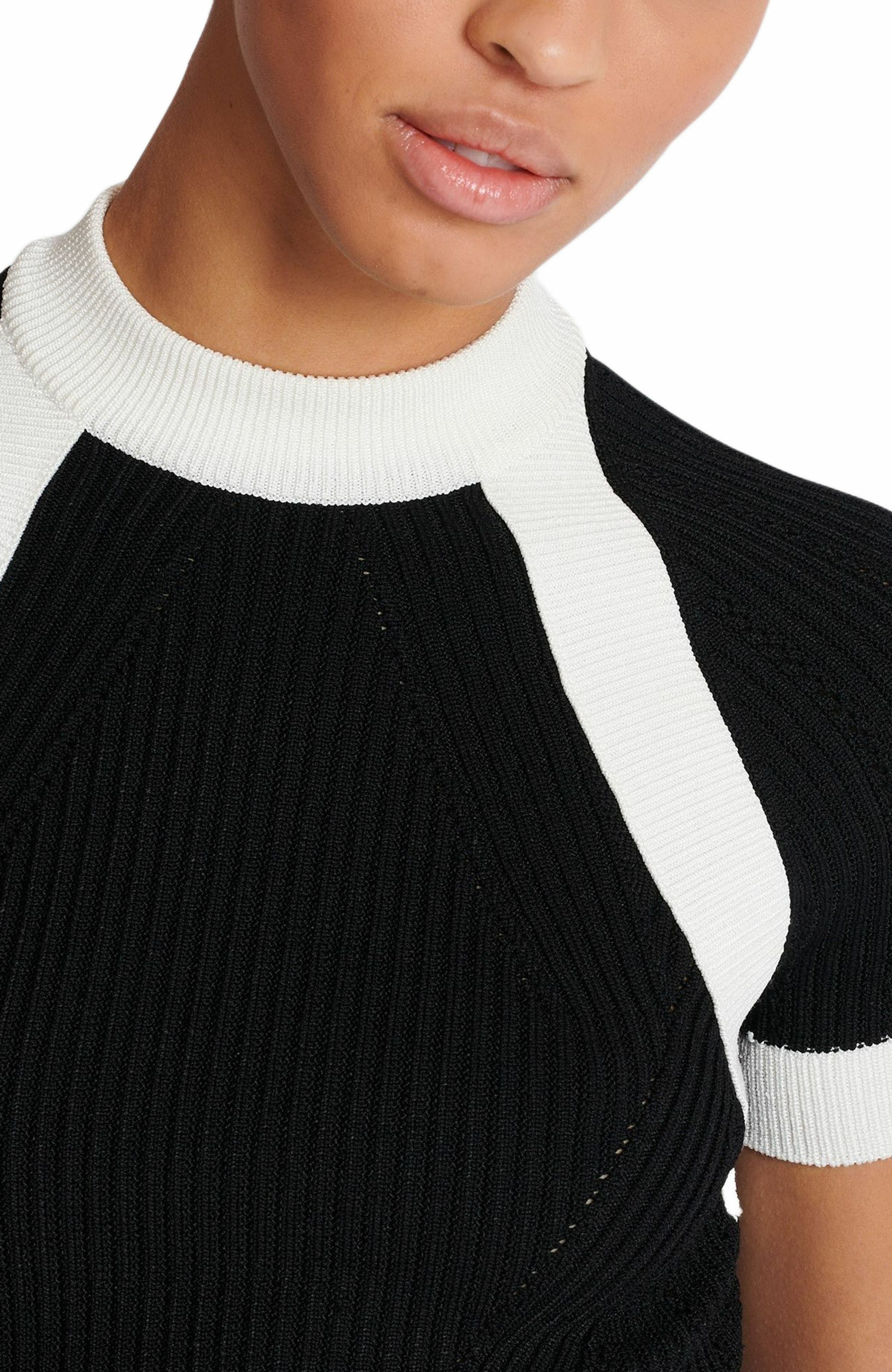 Balmain Short-sleeved knit top in Black at Nordstrom - 6