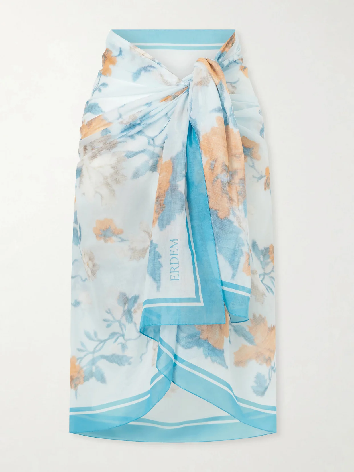 Floral-print Cotton-voile Pareo - 1