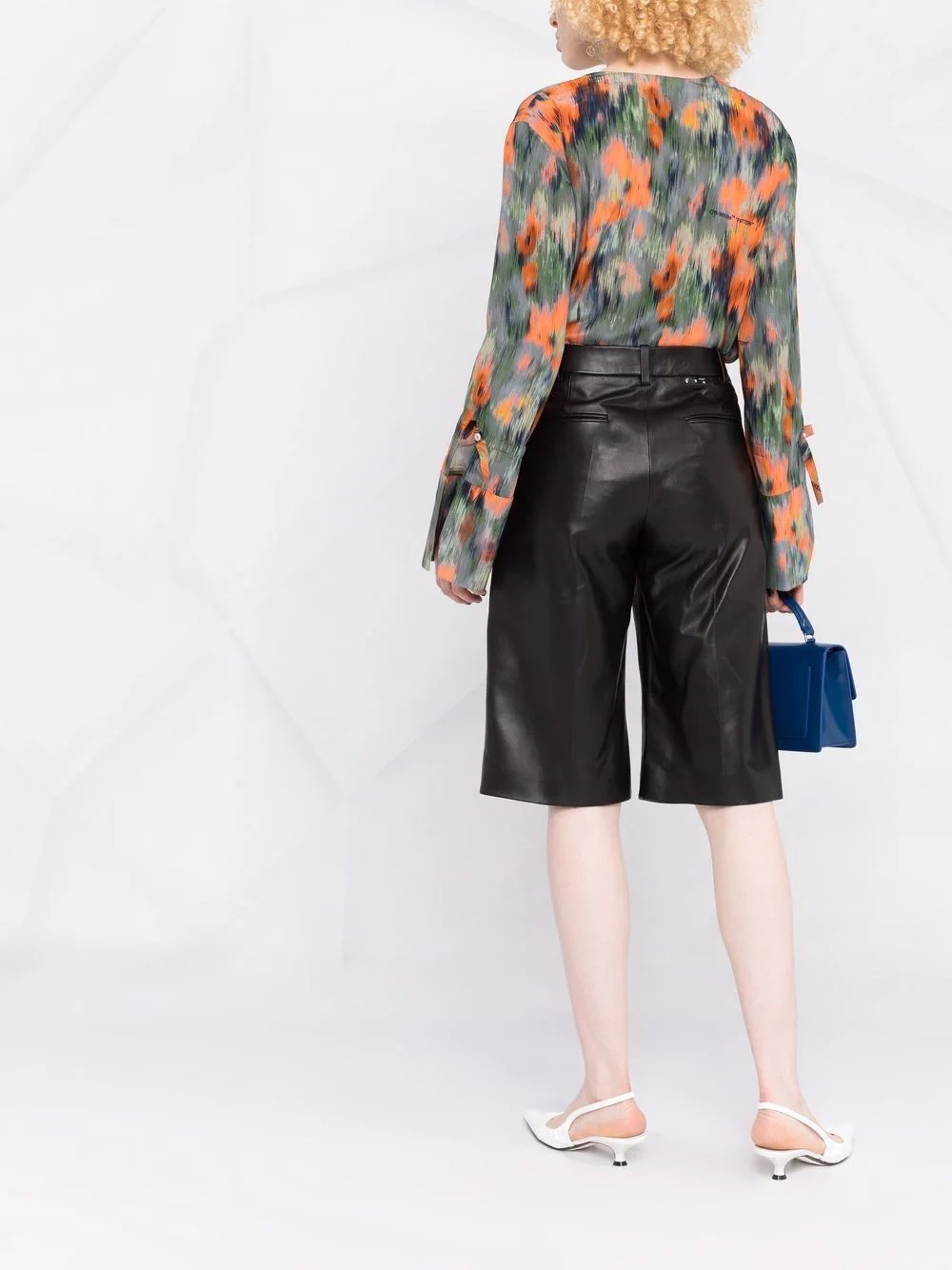 leather tailored shorts - 4