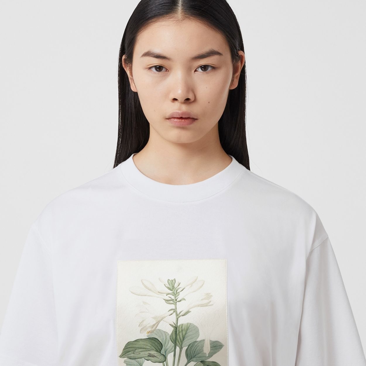 Botanical Sketch Print Cotton Oversized T-shirt - 3