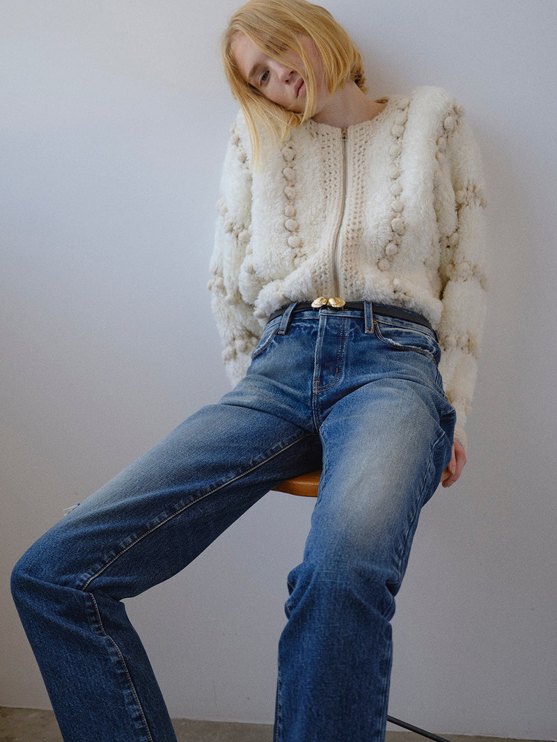 Pom Pom Cardi in Cream 2