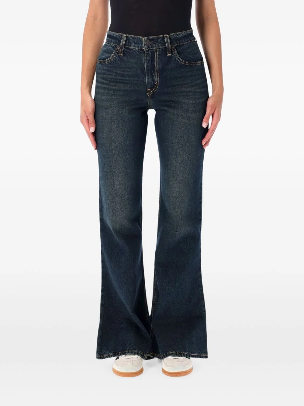 high-waisted flared jeans - 1