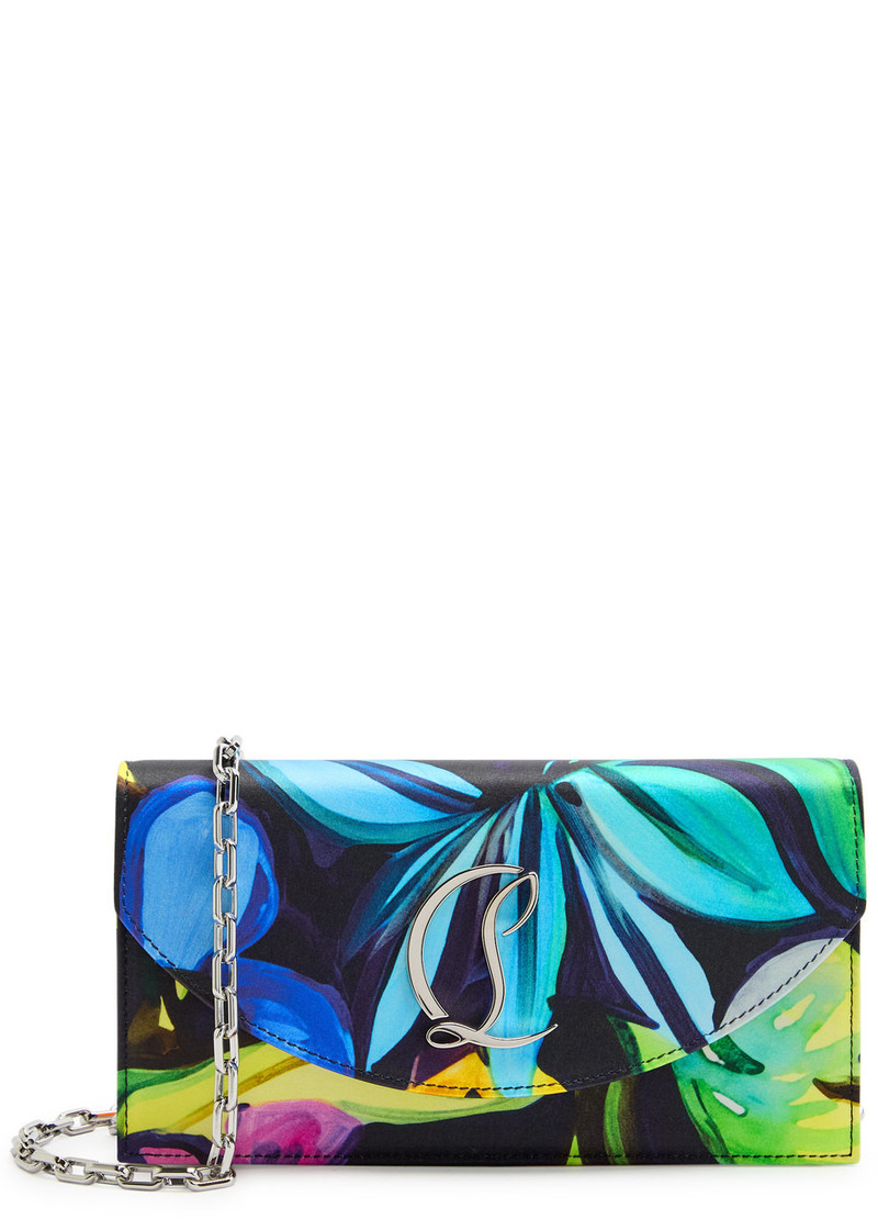 Christian Louboutin Floral-print Satin-crepe Clutch 1