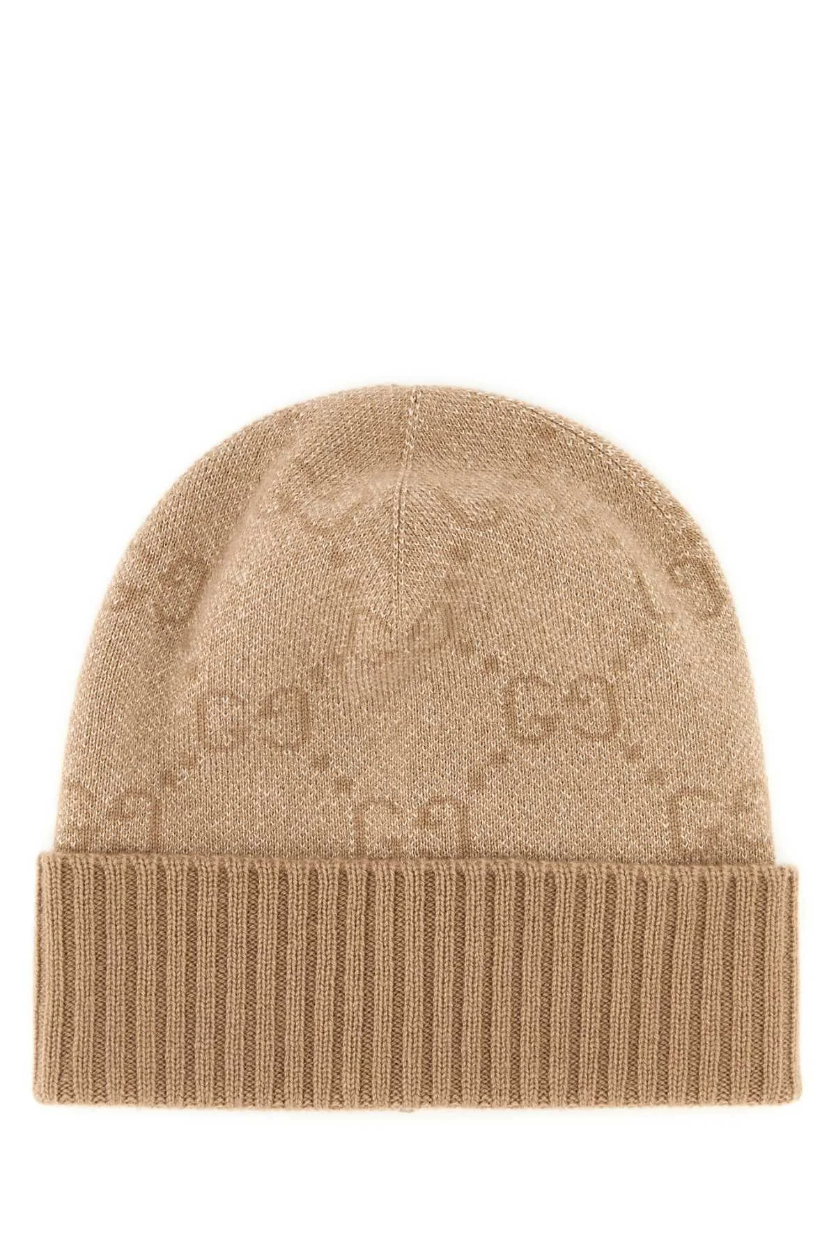Gucci Women Beige Cashmere Blend Beanie Hat - 1