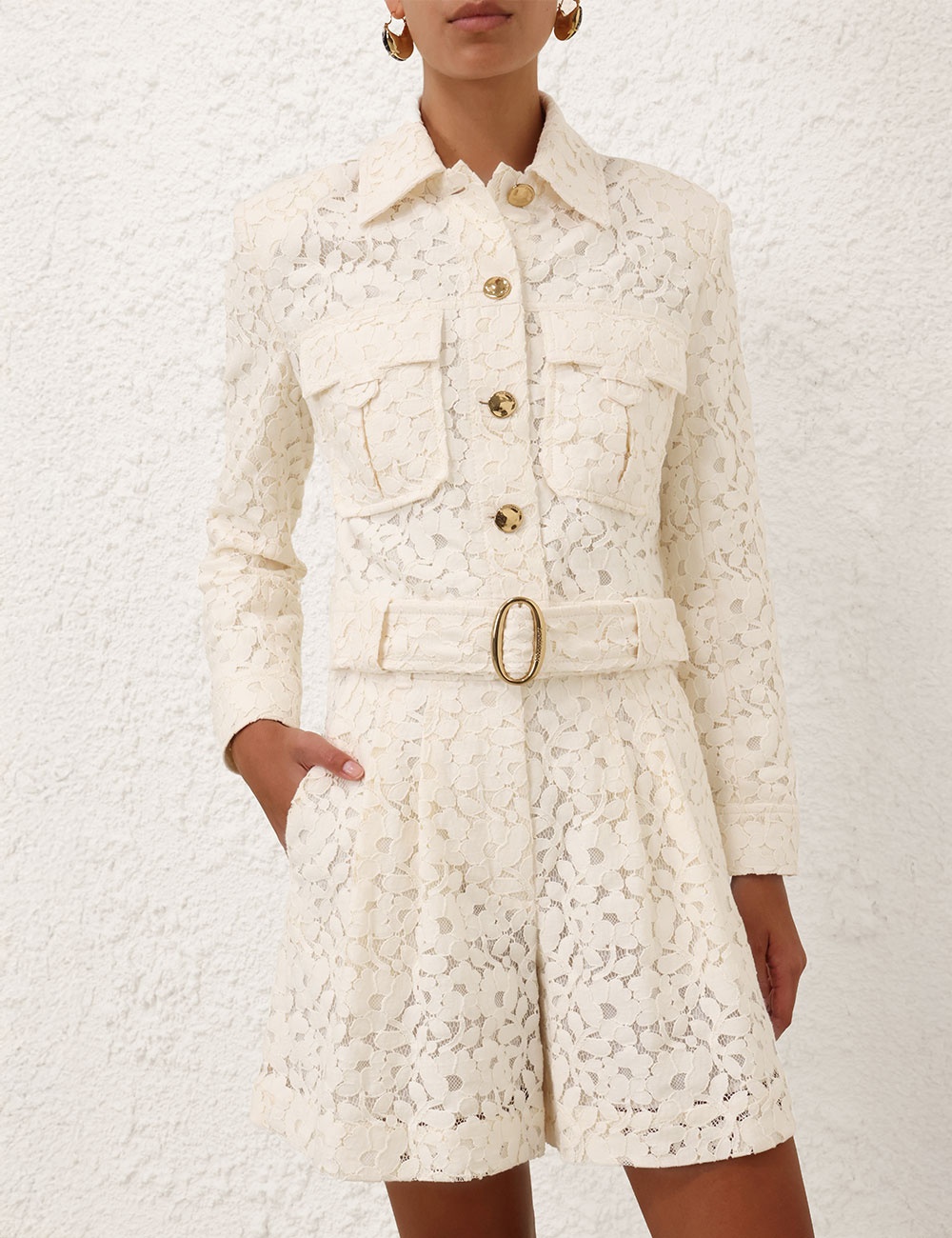 ILLUMINATE LACE CROPPED JACKET - 2