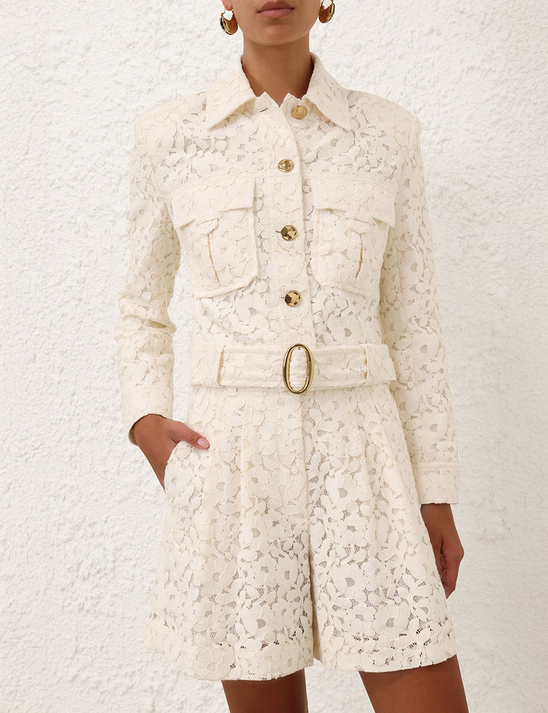 Zimmermann ILLUMINATE LACE CROPPED JACKET outlook