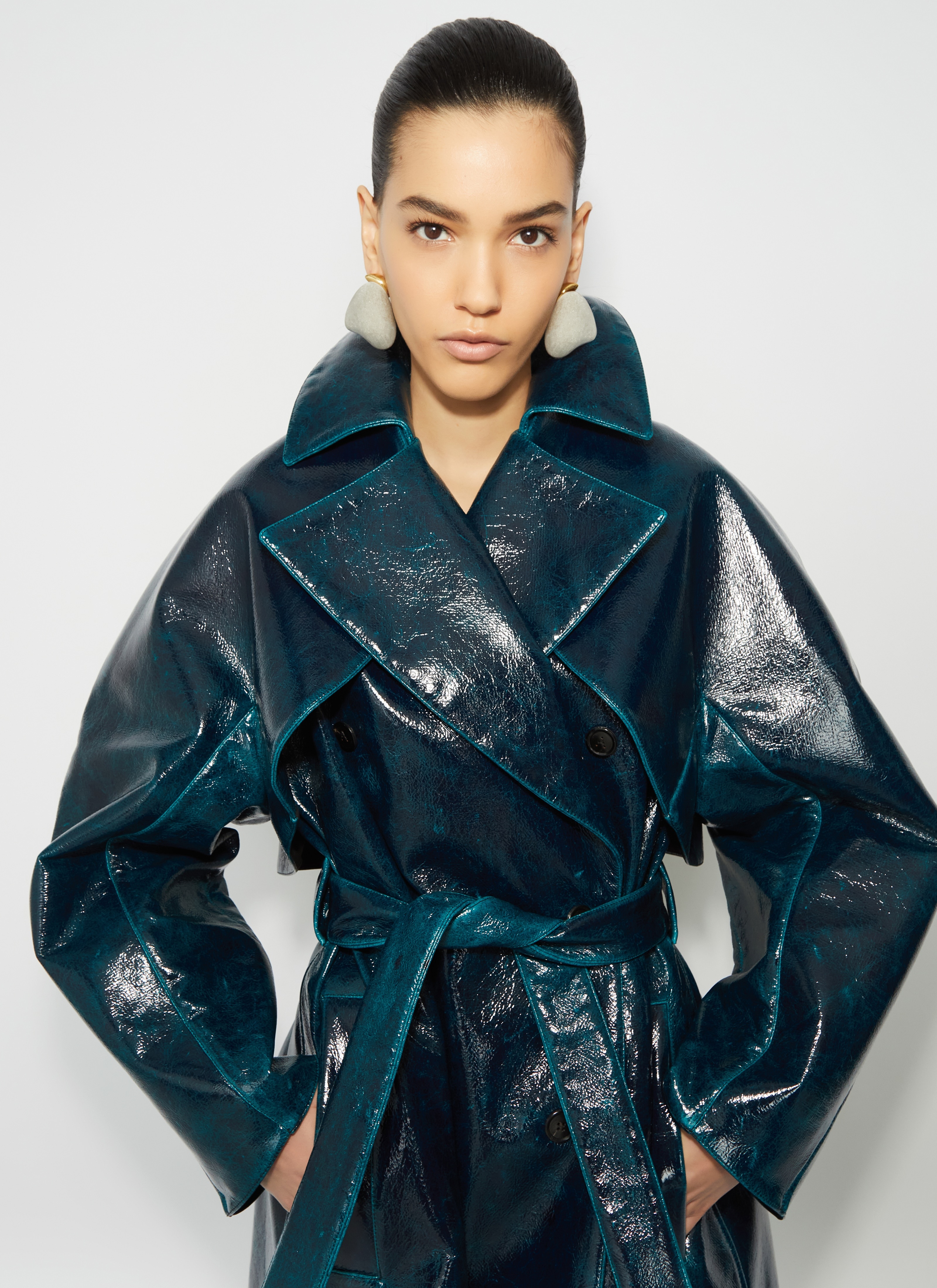 MIRROR WOOL TRENCH - 5